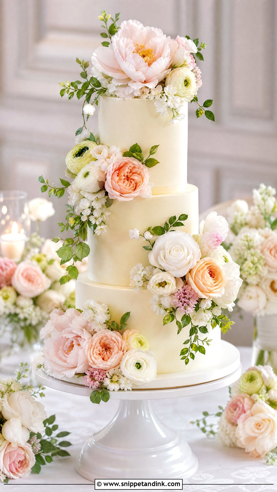 Floral Wedding Cake - Snippet and Ink - 30 Big Cake Ideas for Wedding