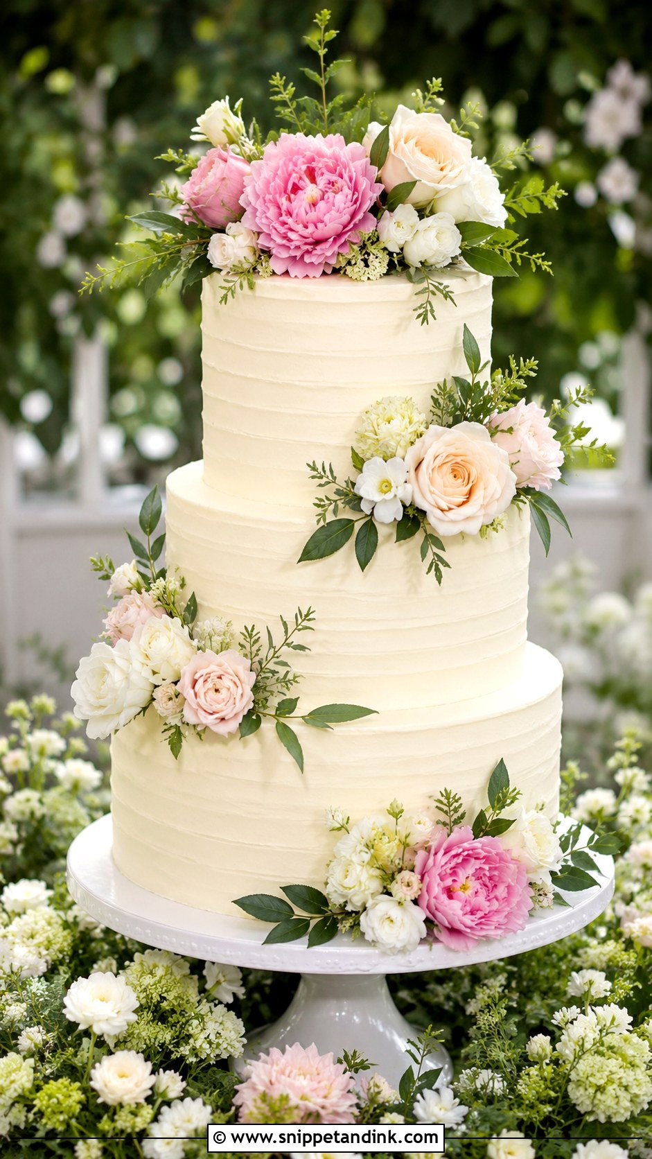 Floral Wedding Cake - Snippet and Ink - 30 Elegant Wedding Cake Ideas