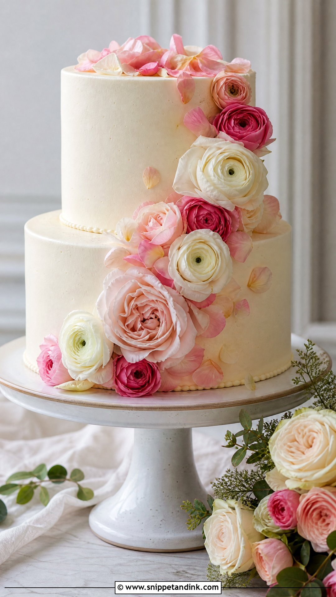 Floral Wedding Cake - Snippet and Ink - 30 Modern Wedding Cake Ideas