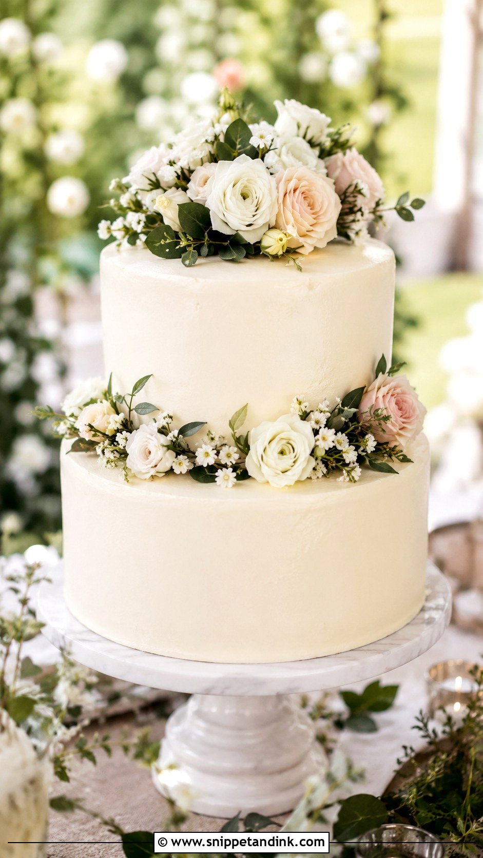 Floral Wedding Cake - Snippet and Ink - 20 Cute Cake Ideas for Wedding