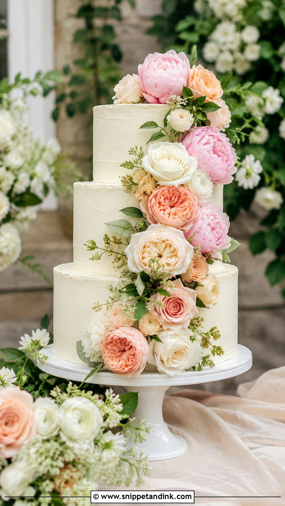 Floral Wedding Cake - Snippet and Ink - 20 Different Cake Ideas for Wedding