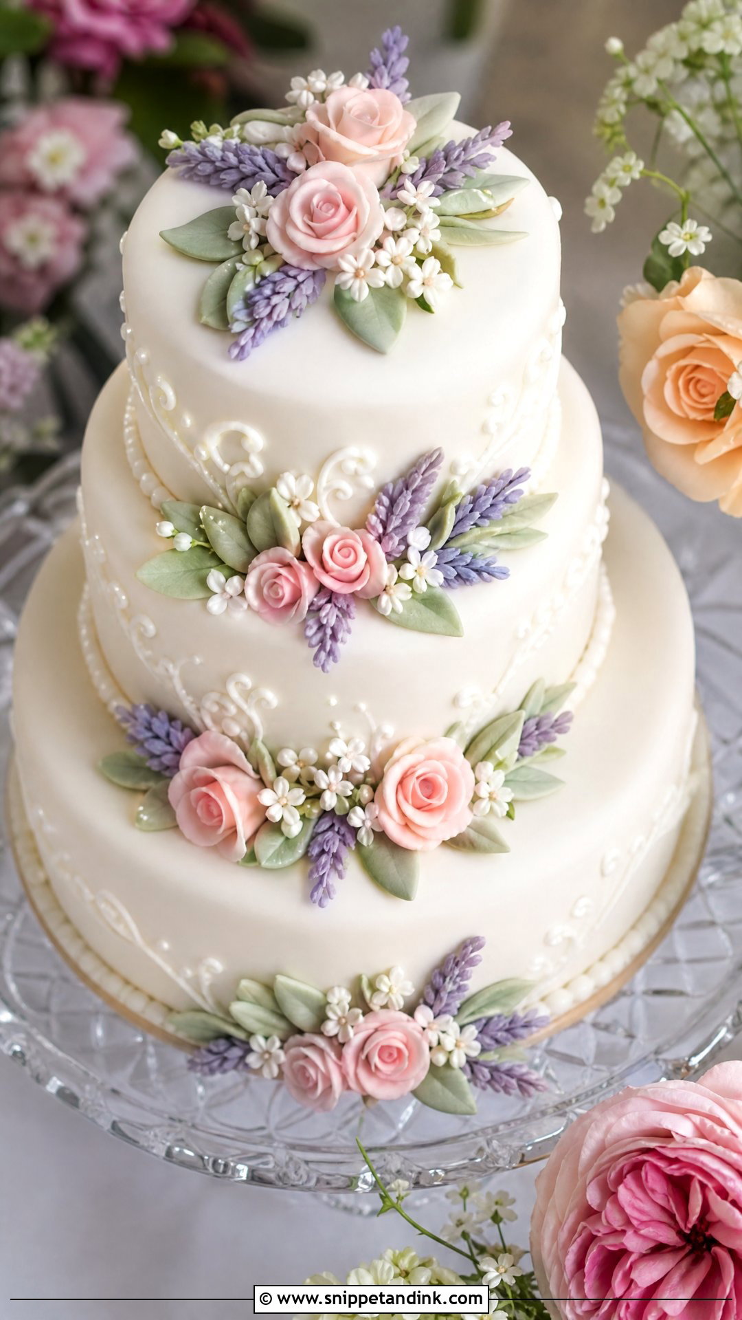 Floral Wedding Cake Cookies - Snippet and Ink - 30 Wedding Cake Cookies