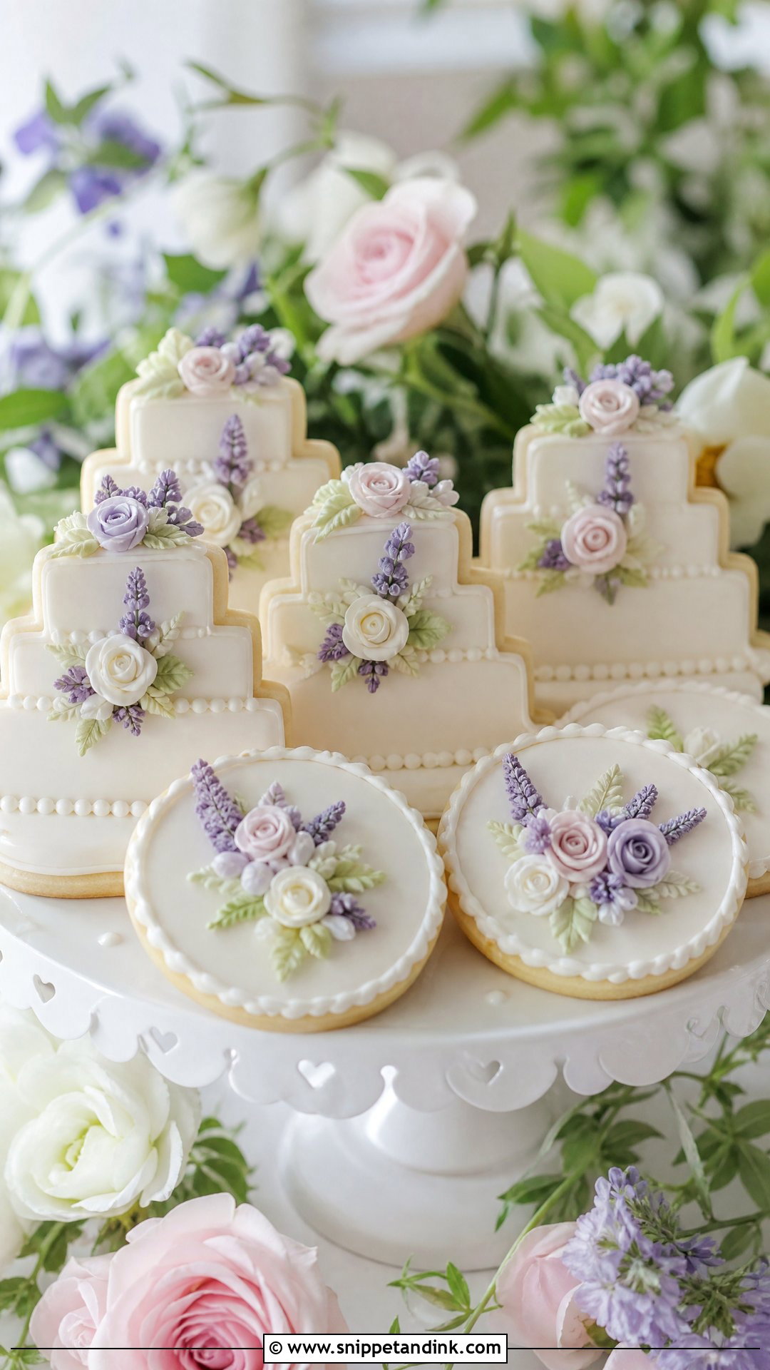 Floral Wedding Cake Cookies - Snippet and Ink - 20 Wedding Cake Cookies