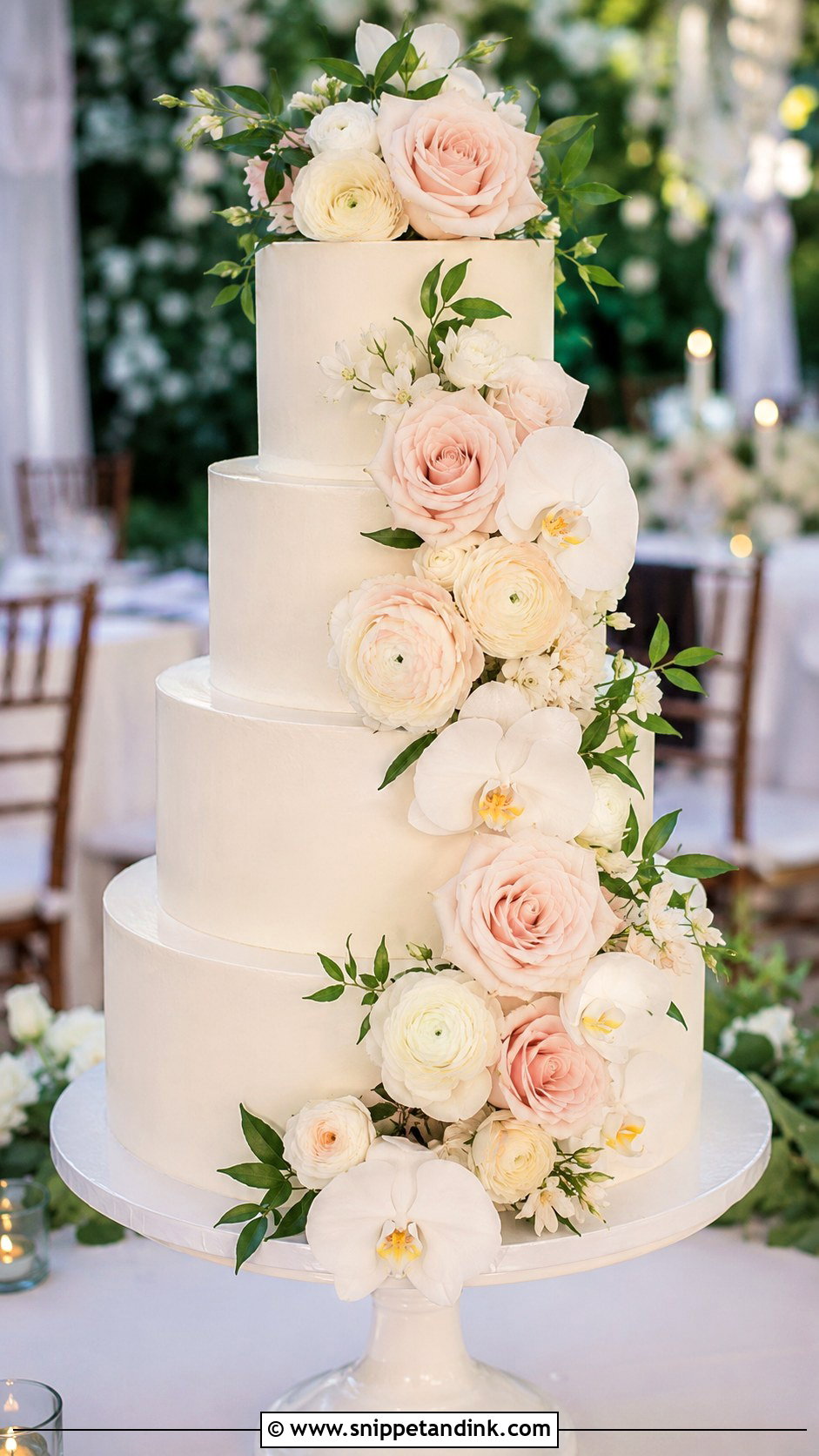 Floral Wedding Cake For 150 Guests - Snippet and Ink - 20 Wedding Cake for 150 Guests