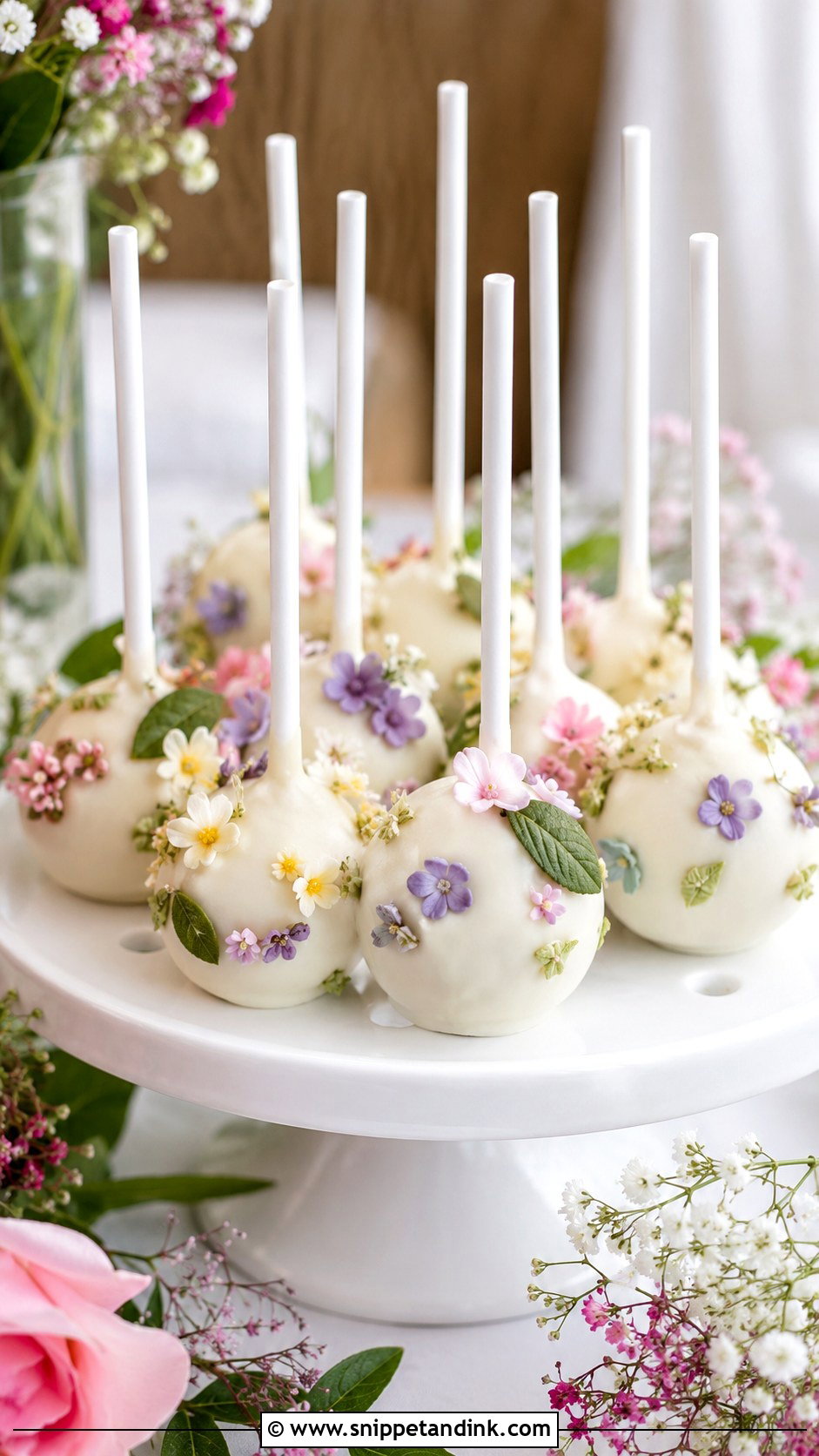 Floral Wedding Cake Pops - Snippet and Ink - 30 Cake Pops Ideas for Wedding