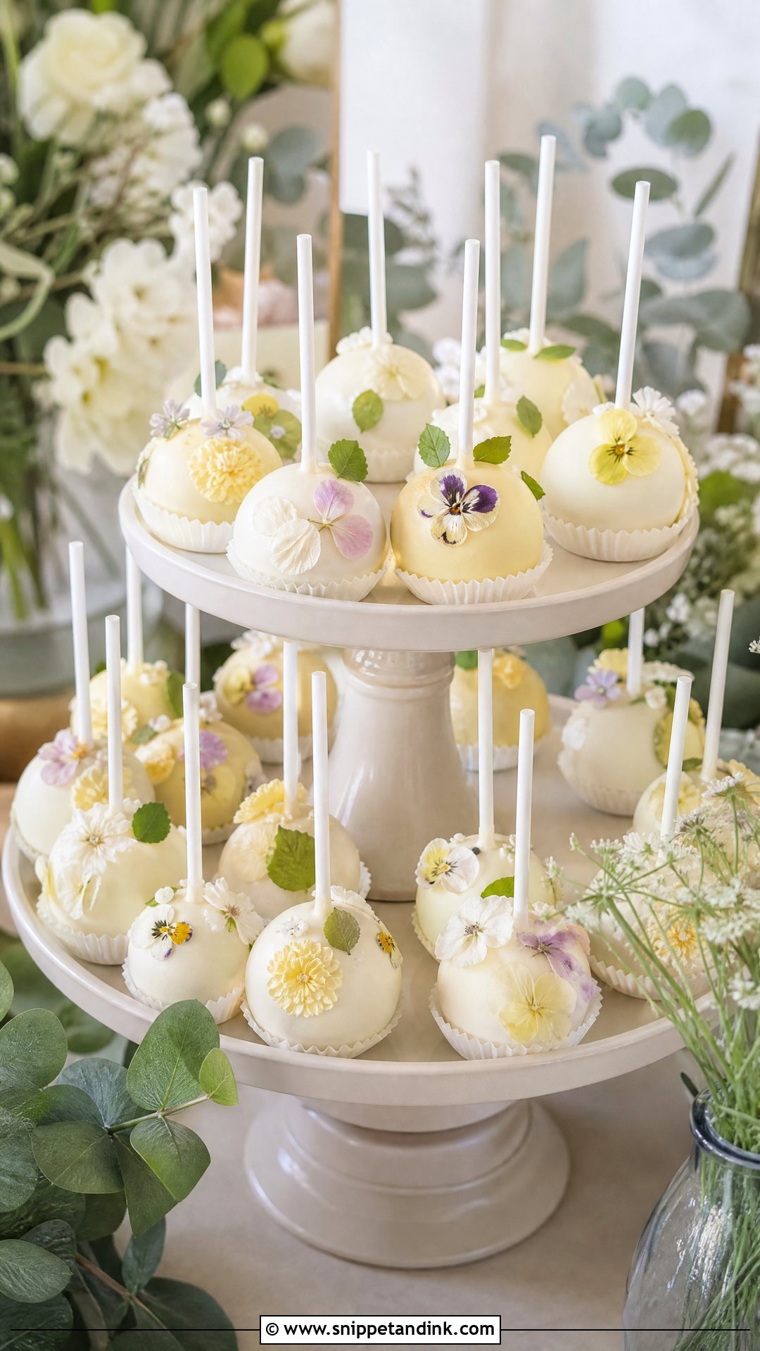 Floral Wedding Cake Pops - Snippet and Ink - 20 Wedding Cake Pops