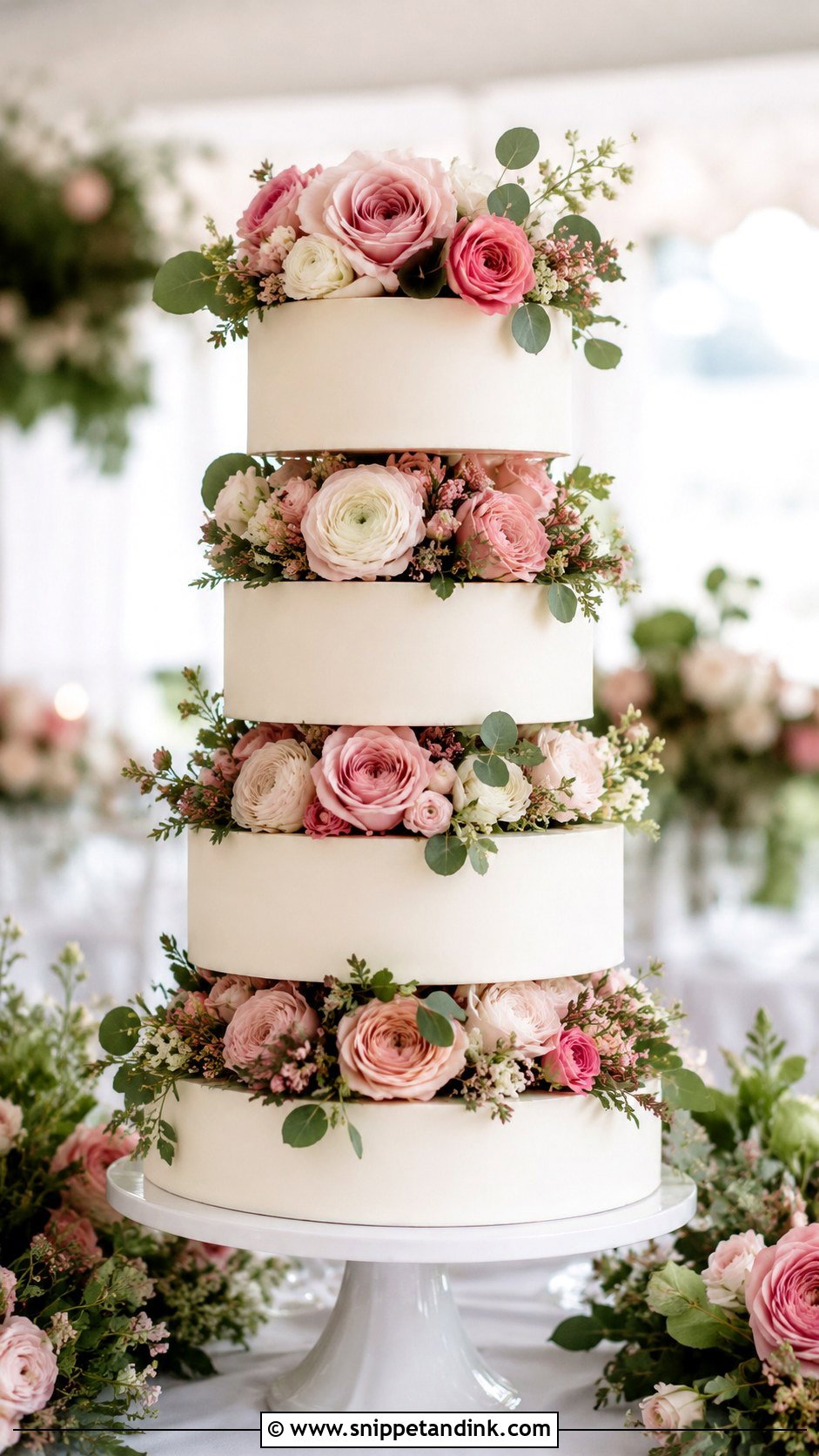 Floral Wedding Cake Separator - Snippet and Ink - 25 Wedding Cake Separators