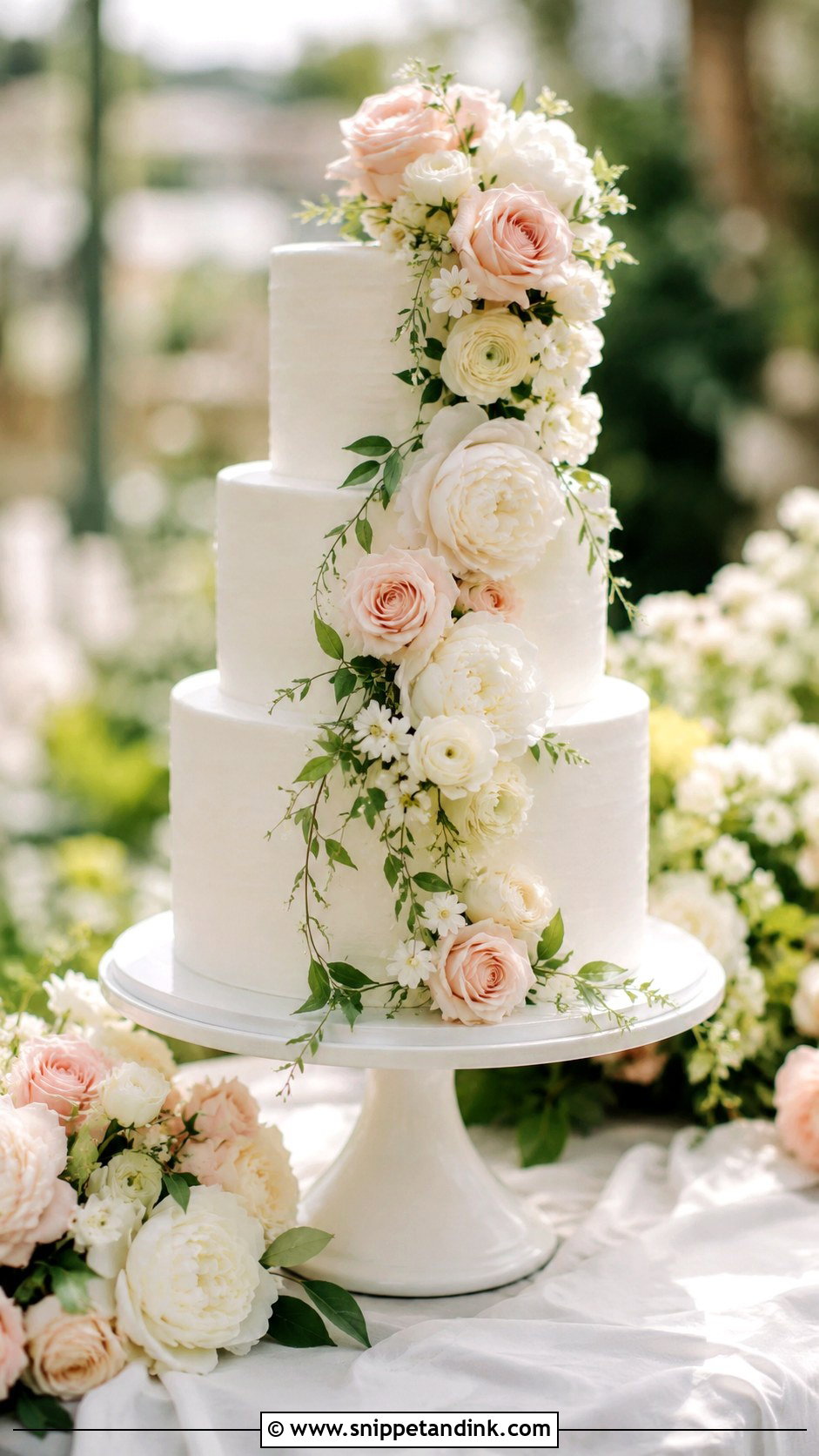Floral Wedding Cake - Snippet and Ink - 20 Best Cake Design Ideas for Wedding