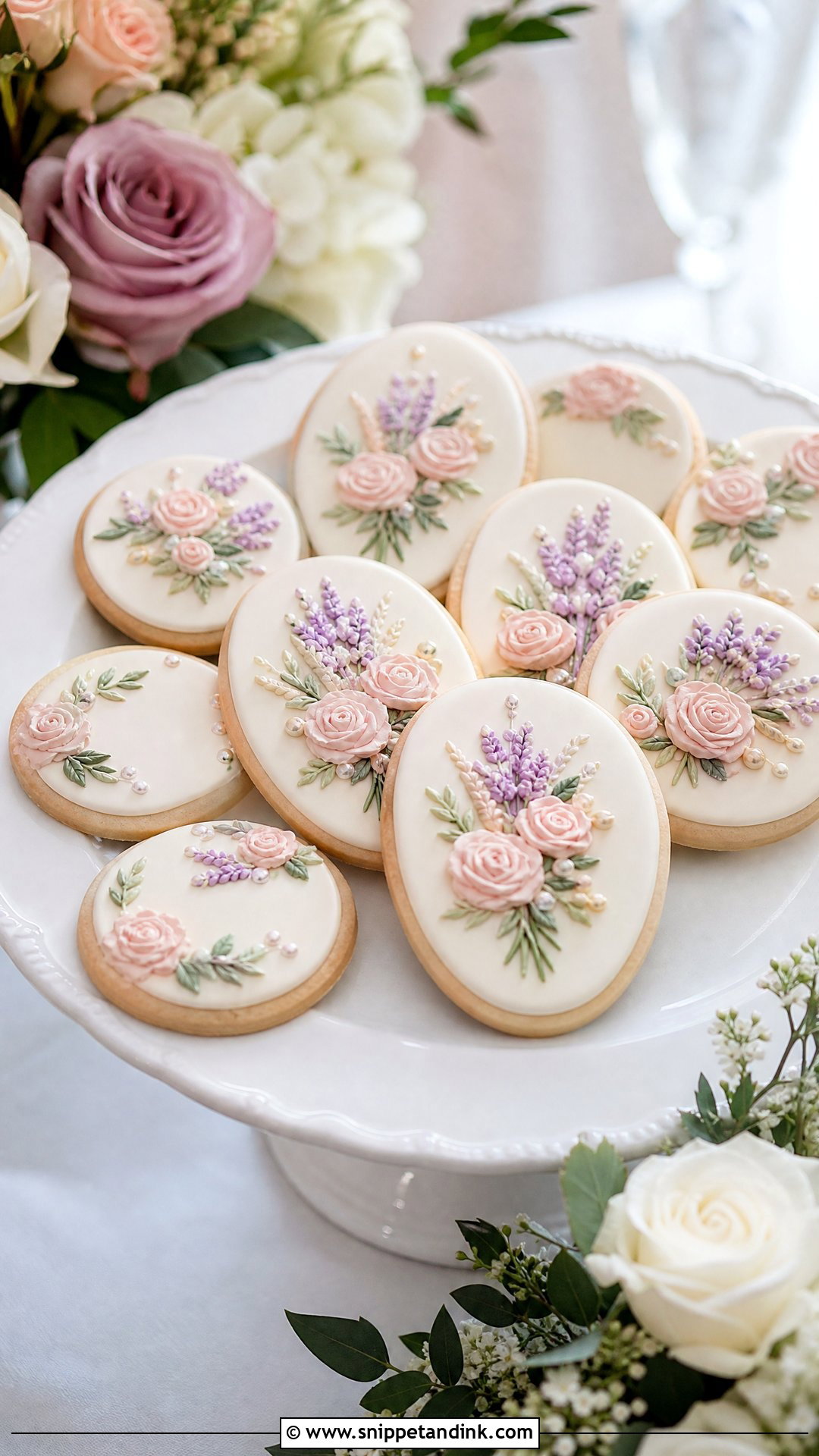 Floral Wedding Cookies - Snippet and Ink - 20 Wedding Cookies