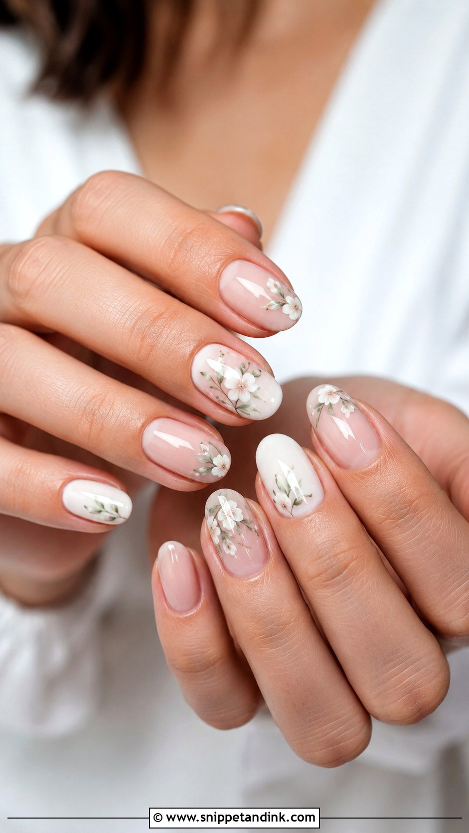 Floral Wedding Gel Nails - Snippet and Ink - 20 Wedding Gel Nails Brides