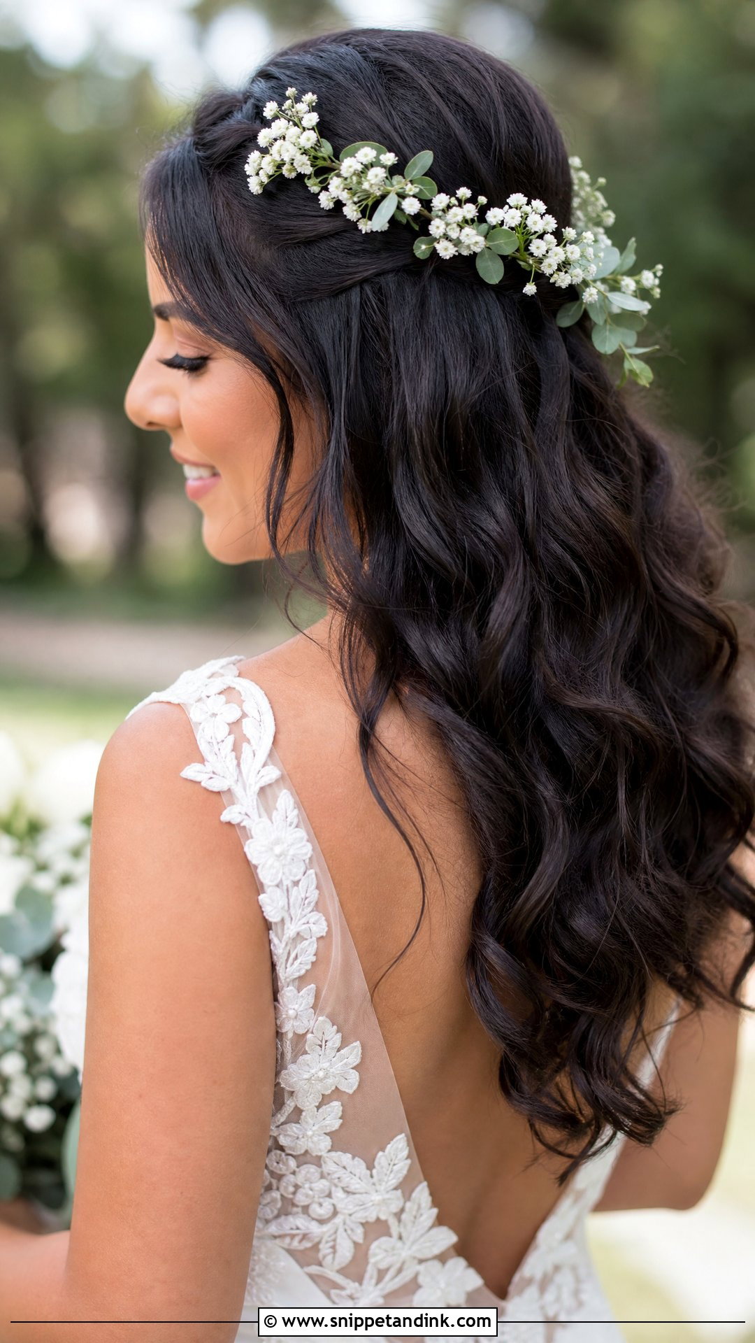 Floral Wedding Hair Down - Snippet and Ink - 15 Classic Wedding Hair Down Ideas