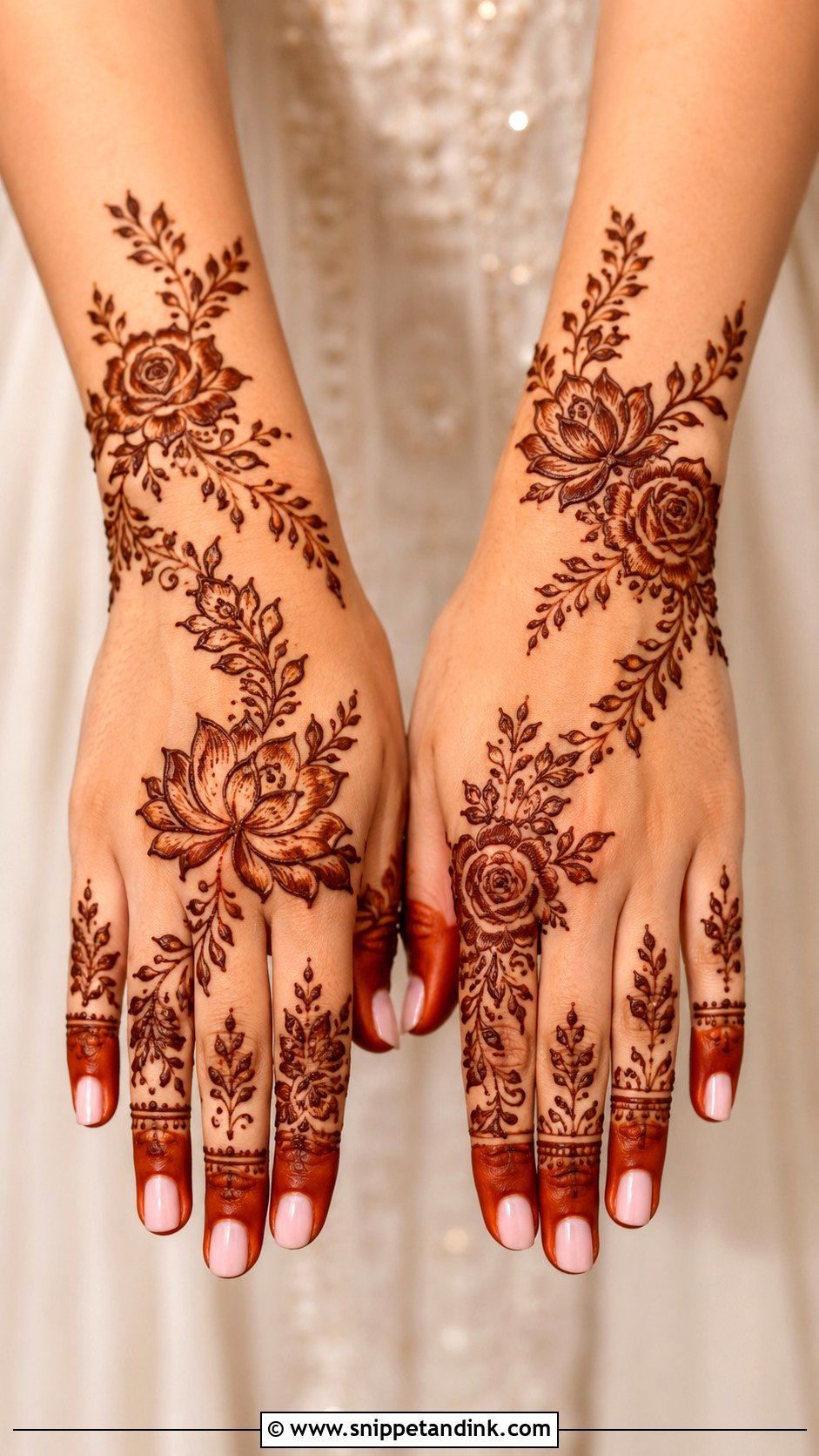 Floral Wedding Mehndi Design - Snippet and Ink - 35 Wedding Mehndi Designs