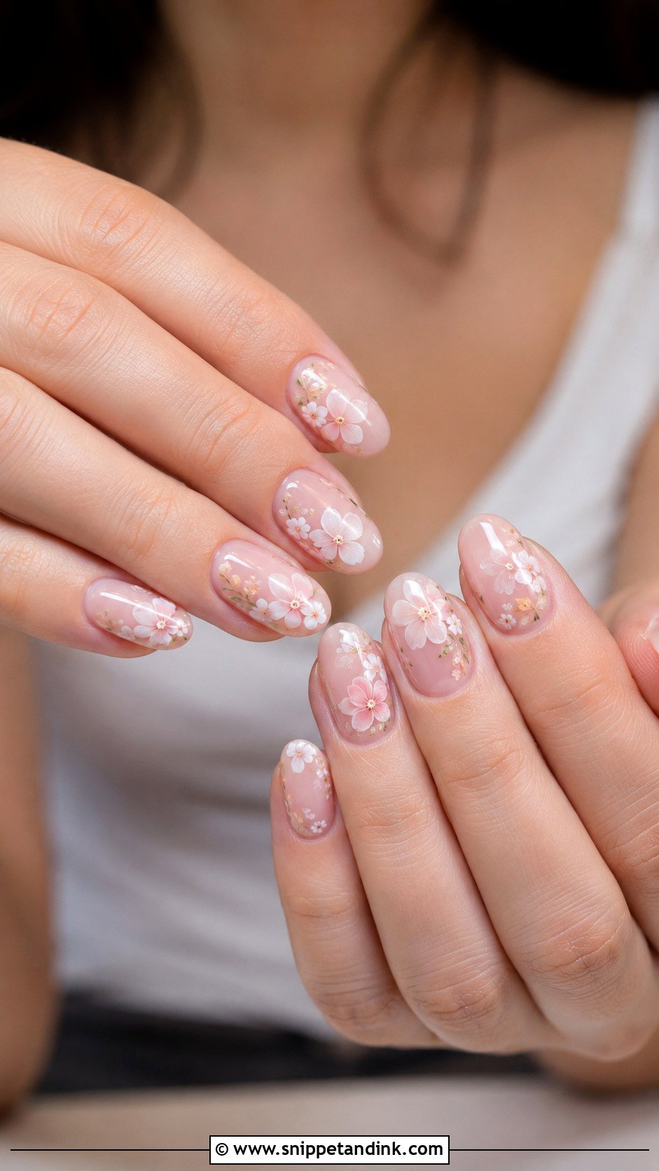 Floral Wedding Nail Extensions - Snippet and Ink - 20 Wedding Nail Extensions Ideas