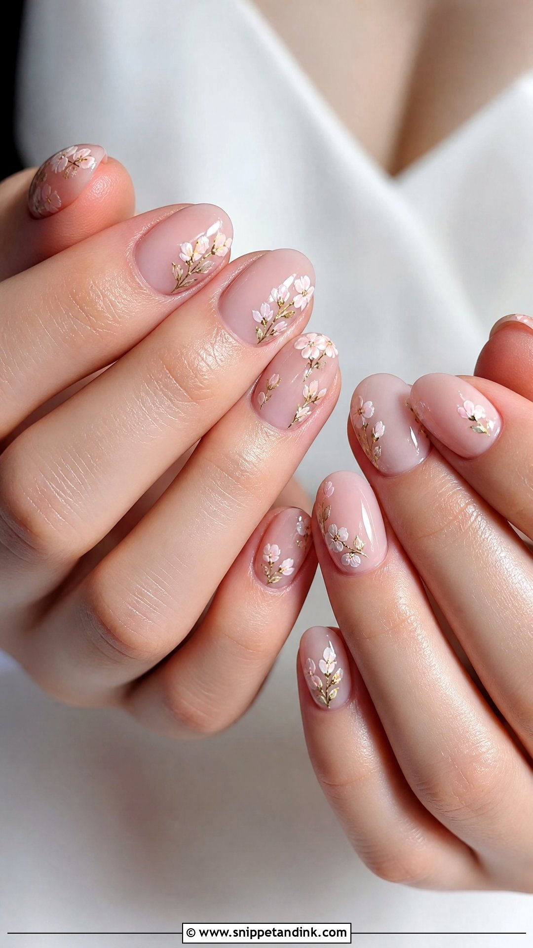 Floral Wedding Nails - Snippet and Ink - 25 Simple Wedding Nail Art Ideas