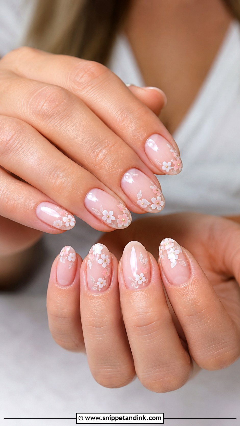 Floral Wedding Nails - Snippet and Ink - 30 Best Wedding Nails Brides