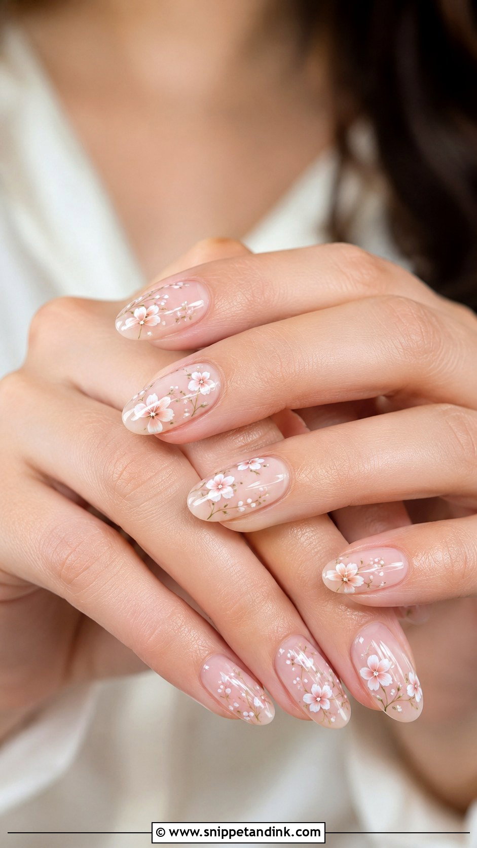 Floral Wedding Nails - Snippet and Ink - 30 Wedding Day Nails for Bride