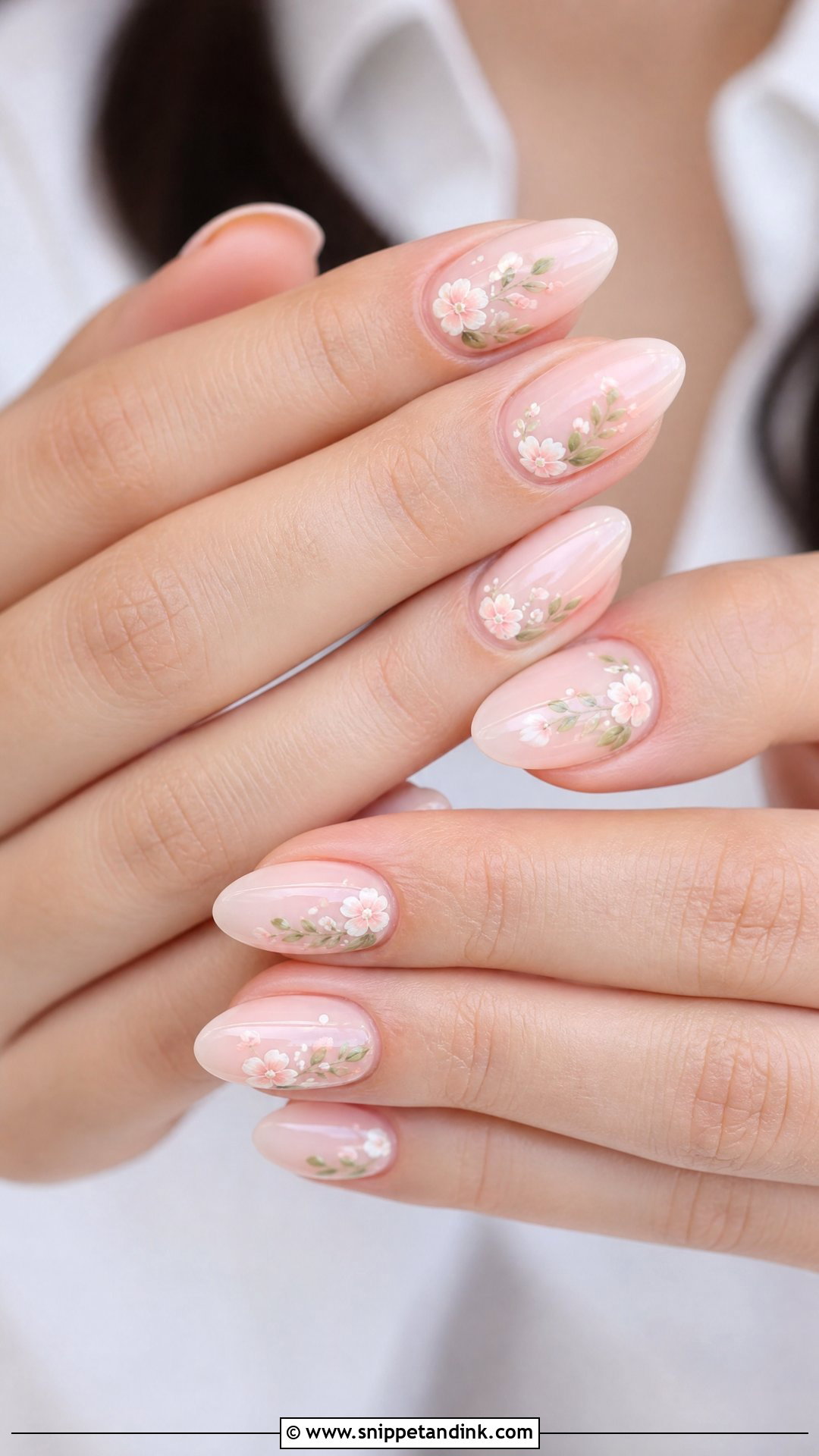 Floral Wedding Nails - Snippet and Ink - 35 Wedding Day Nails