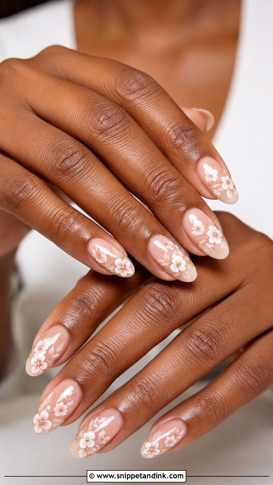 Floral Wedding Nails For Black Women - Snippet and Ink - 20 Wedding Nails Black Women