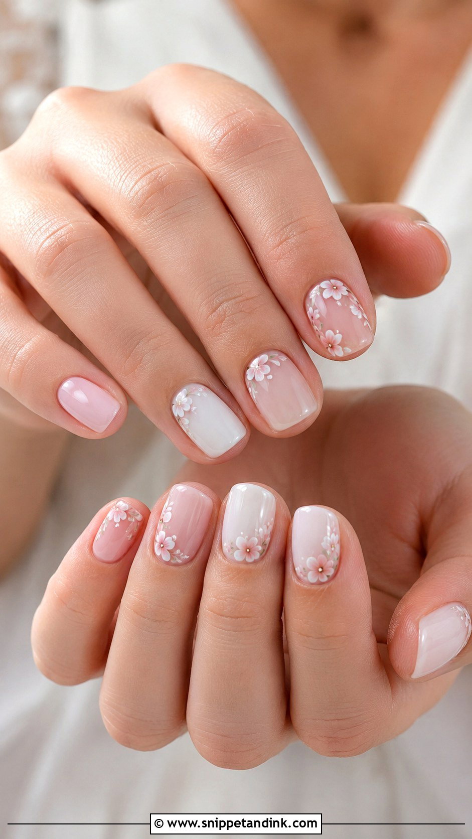 Floral Wedding Nails For Short Nails - Snippet and Ink - 20 Floral Wedding Nails for Bride