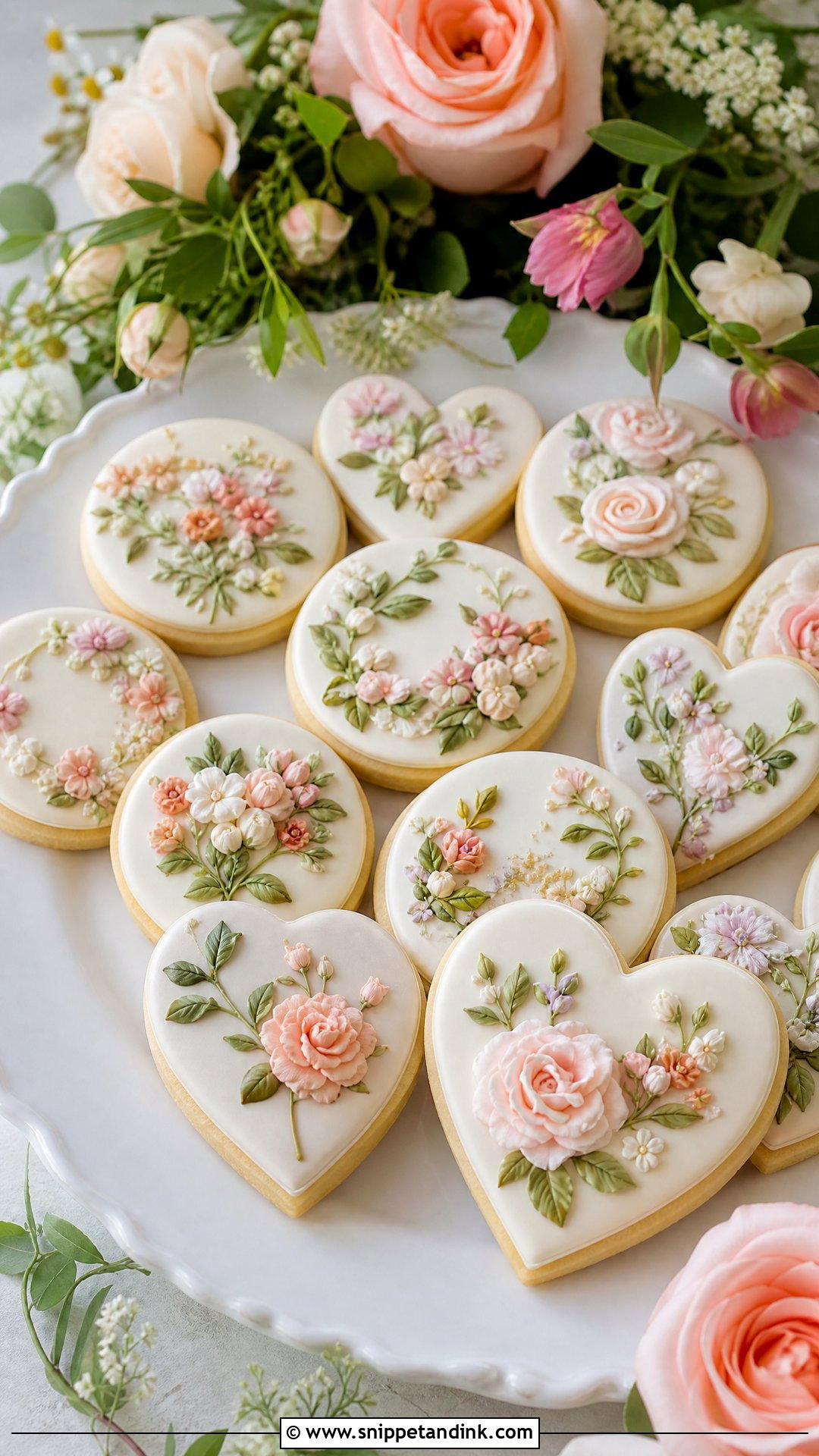 Floral Wedding Sugar Cookies - Snippet and Ink - 20 Wedding Sugar Cookies
