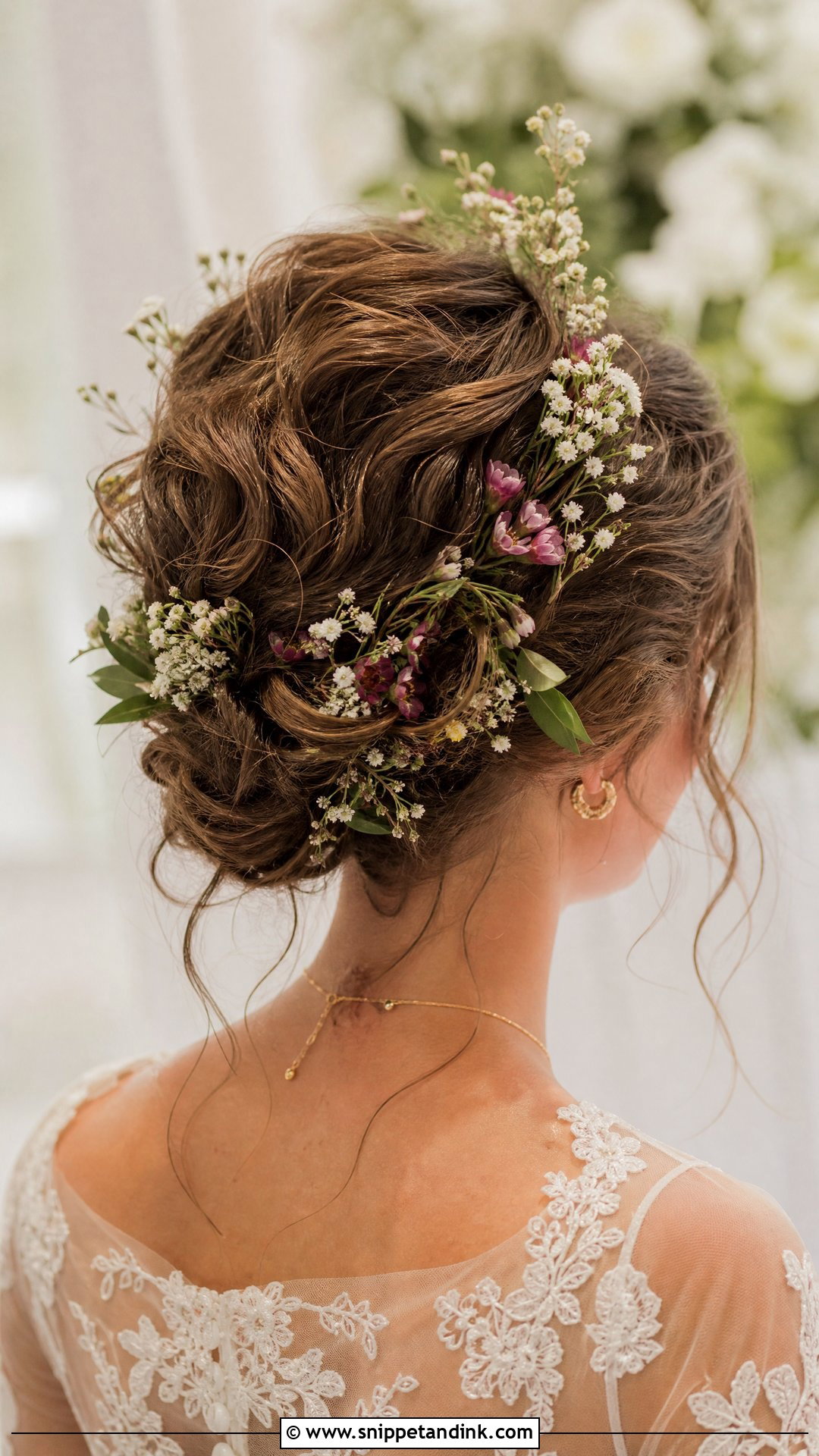 Floral Wedding Updo - Snippet and Ink - 20 Romantic Wedding Hair Updo Ideas
