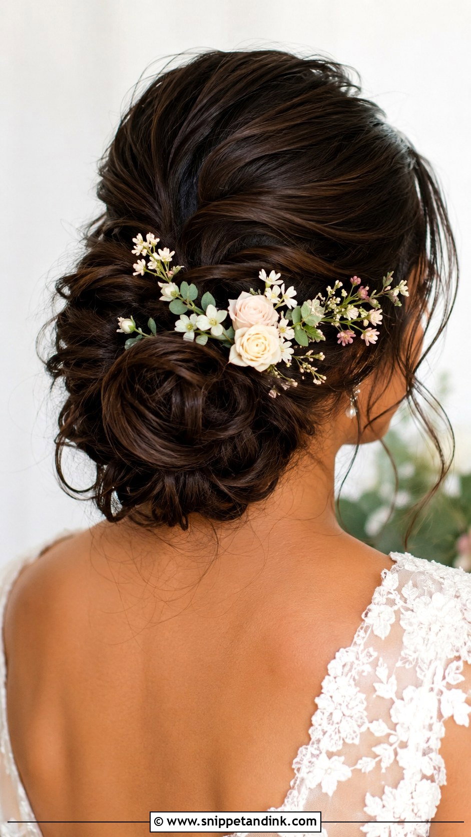 Floral Wedding Updo For Medium Hair - Snippet and Ink - 15 Medium Length Hair Updos Wedding