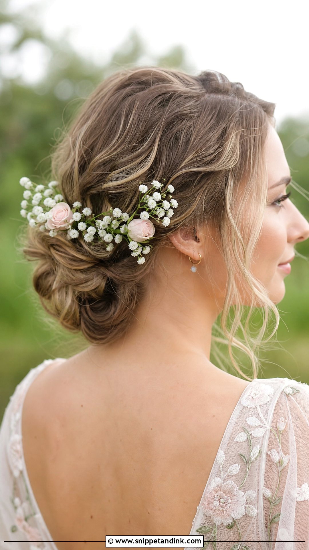 Flower Accented Updo - Snippet and Ink - 20 Easy Wedding Guest Hairstyles Short Hair