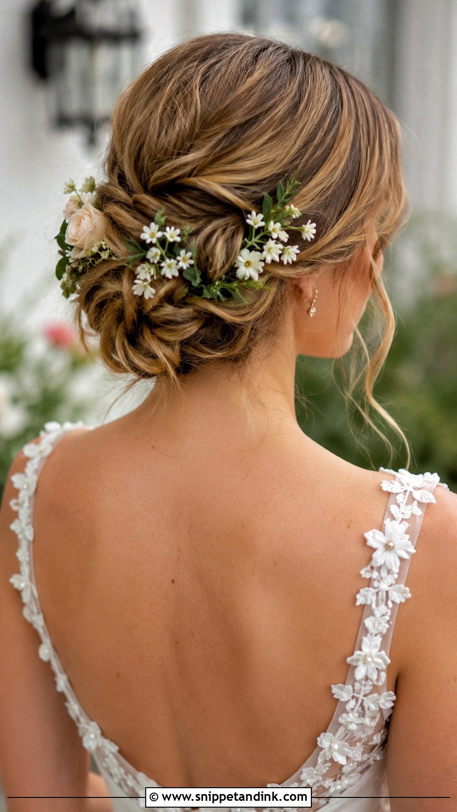 Flower Adorned Bun - Snippet and Ink - 25 Easy Hairstyles for Wedding