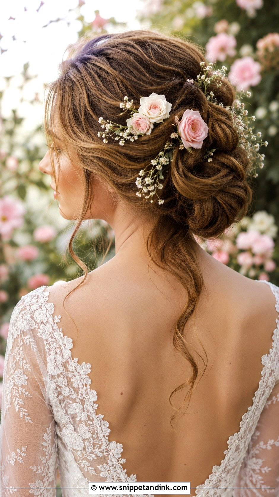 Flower Adorned Updo - Snippet and Ink - 20 Easy Bridal Hair Ideas