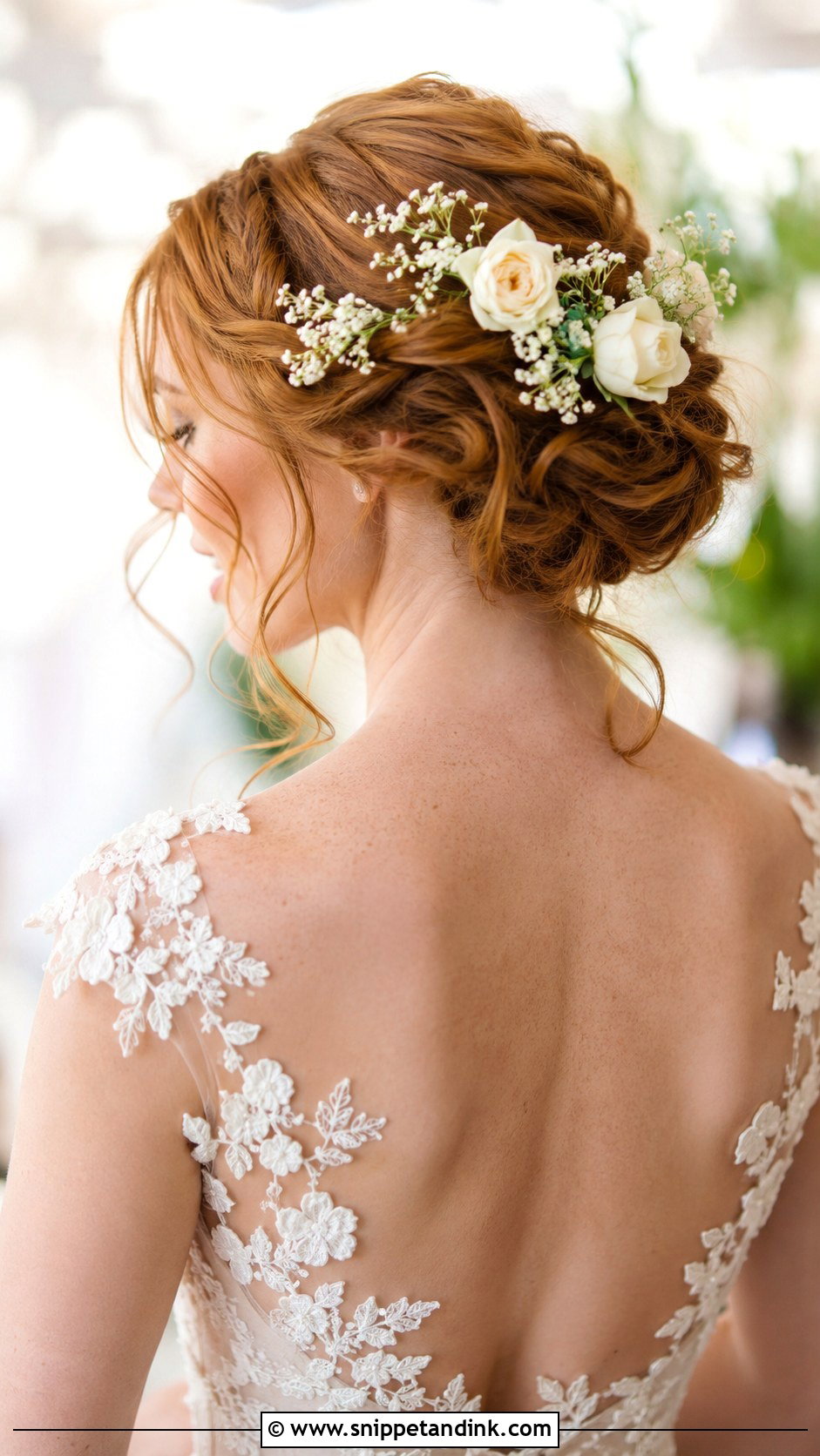 Flower Adorned Updo - Snippet and Ink - 25 Hair Styles for Wedding Bride