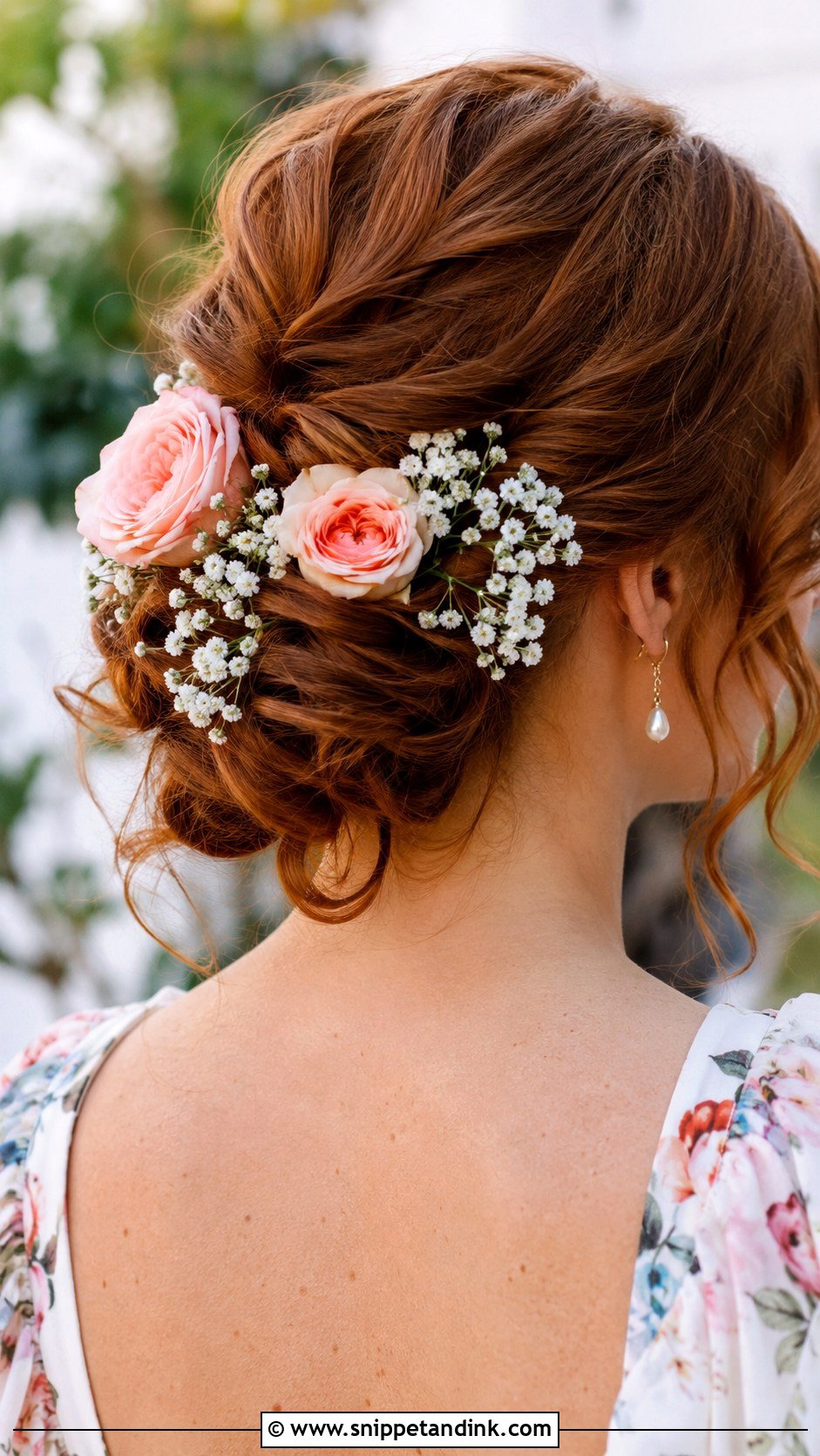 Flower Adorned Updo - Snippet and Ink - 25 Hair Styles for Wedding Party
