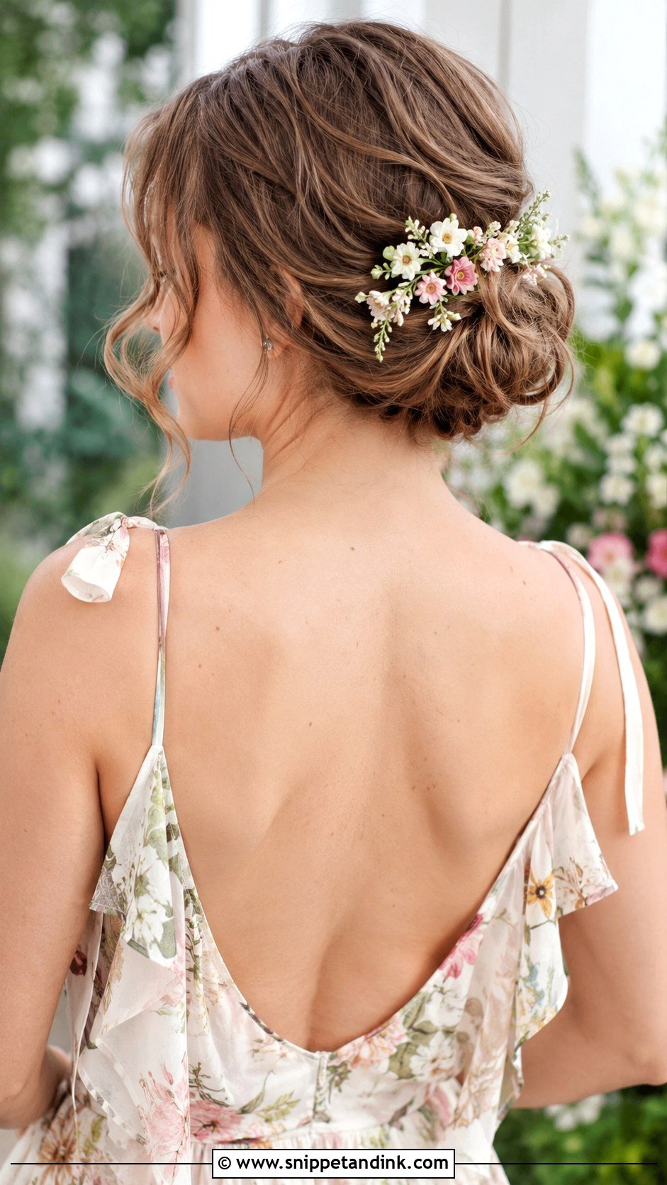 Flower Adorned Updo - Snippet and Ink - 25 Hairstyles for a Wedding Guest