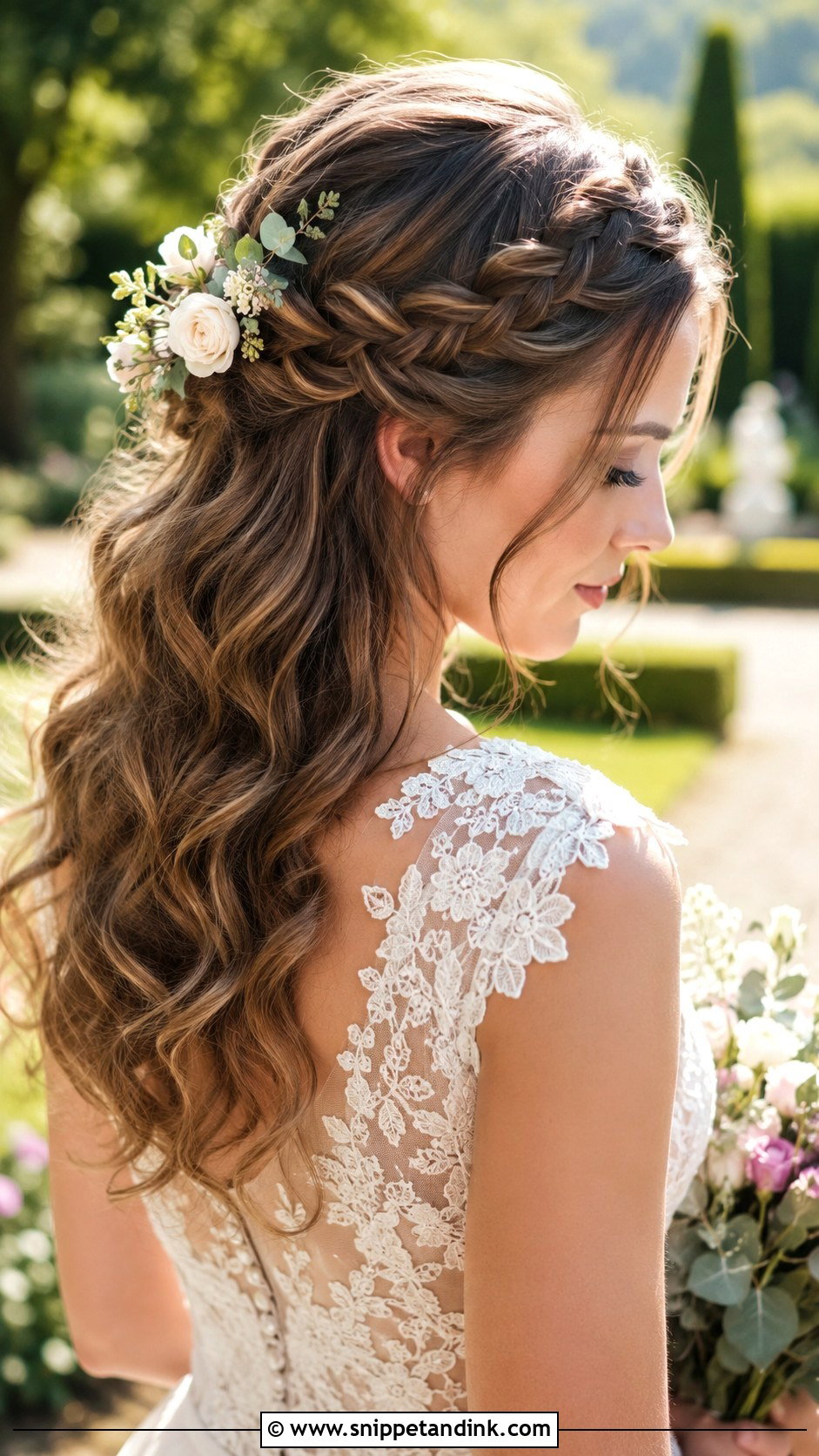 Flower Adorned Updo Bridal Hairstyle - Snippet and Ink - 30 Bride Hairstyle Ideas