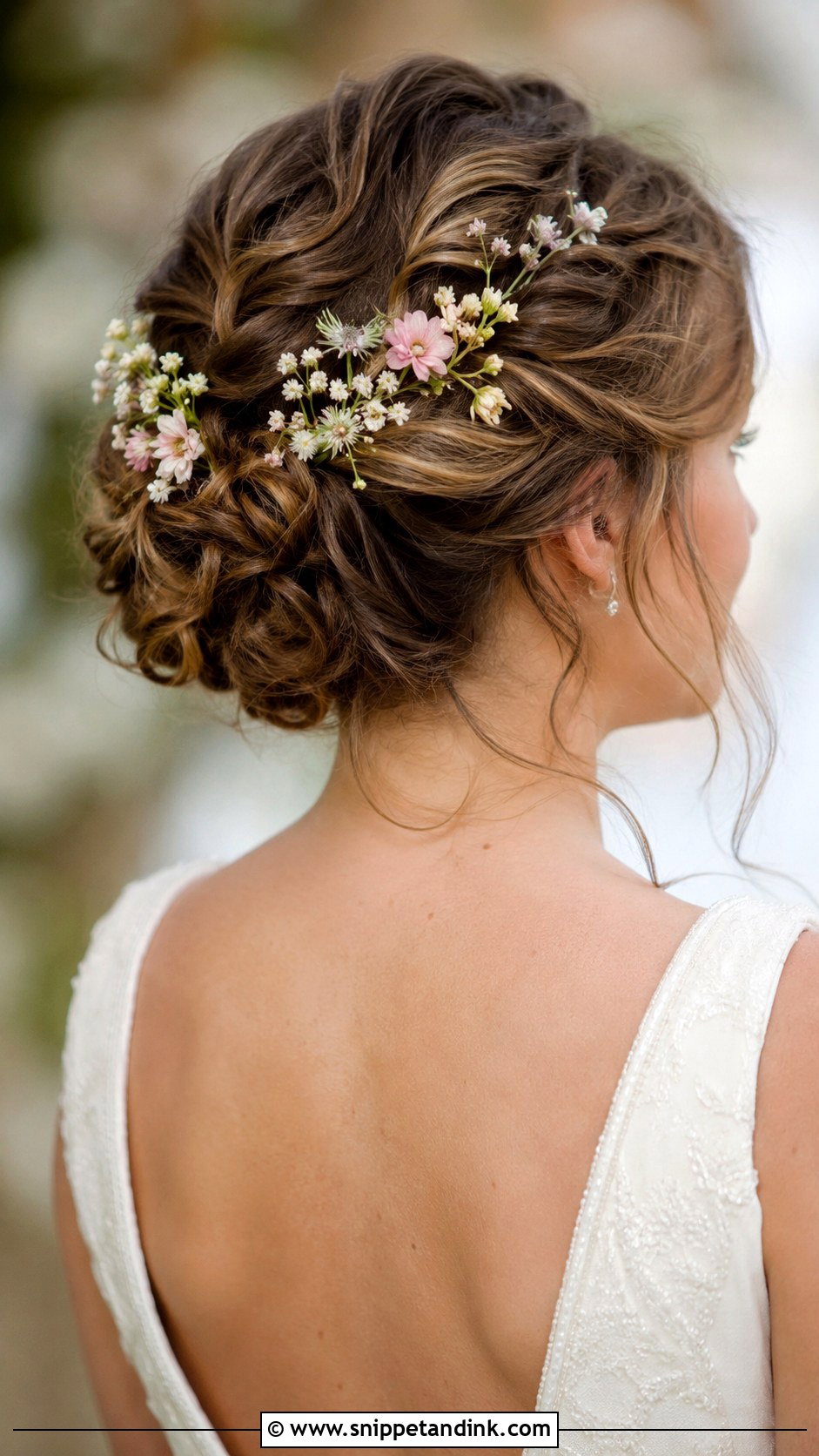 Flower Adorned Updo For Short Hair - Snippet and Ink - 25 Wedding Hairstyles with Flowers