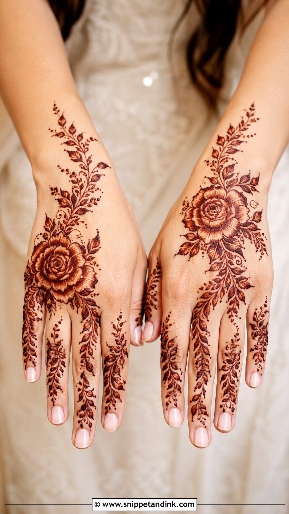 Flower Back Mehndi Design - Snippet and Ink - 35 Back Mehndi Designs