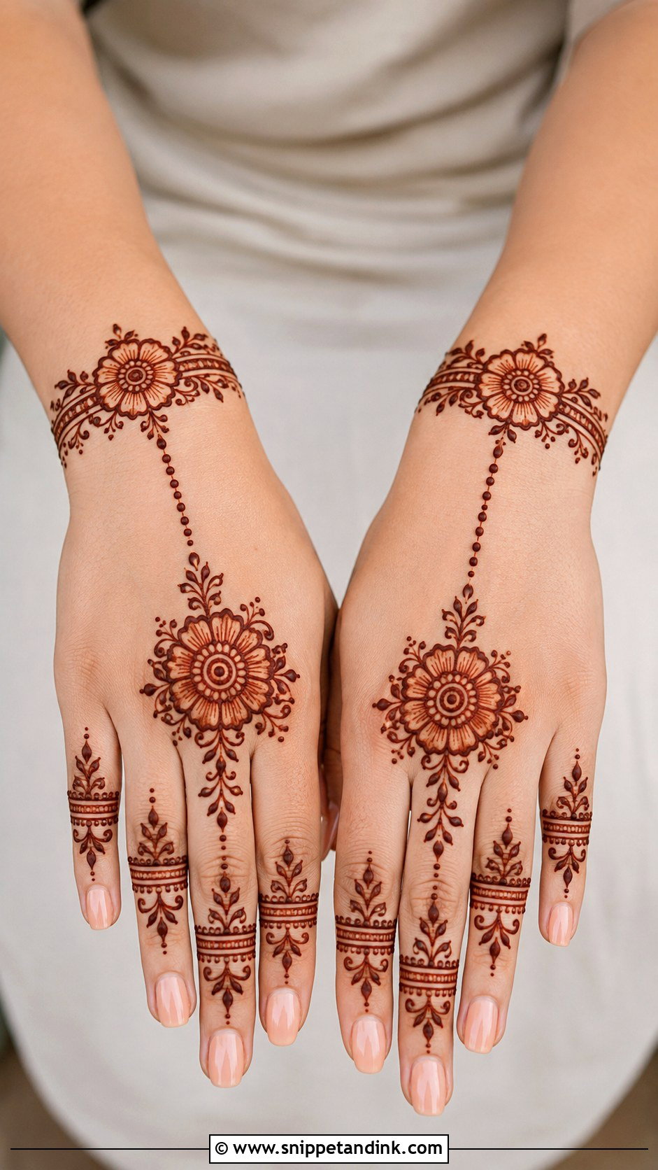Flower Bracelet Mehndi Design - Snippet and Ink - 35 Flower Mehndi Designs
