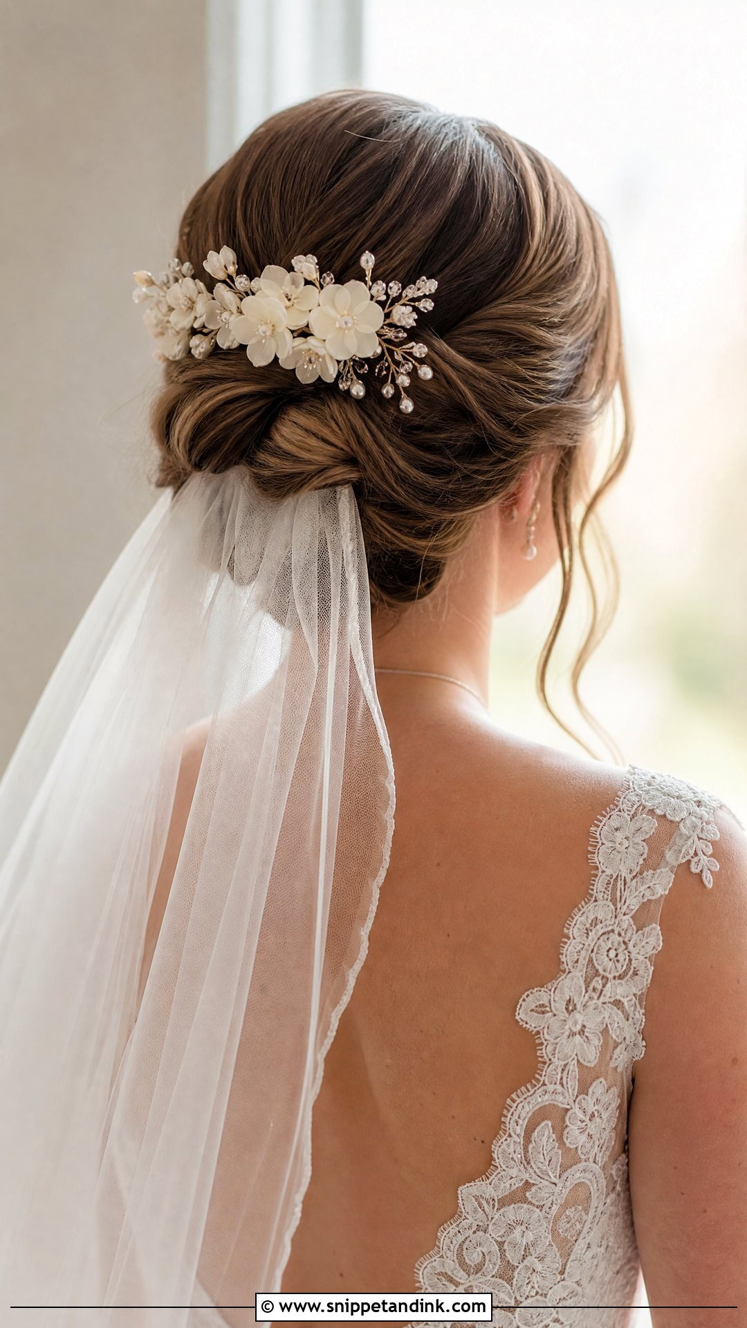 Flower Bridal Comb With Veil - Snippet and Ink - 15 Flower Bridal Hair Accessories