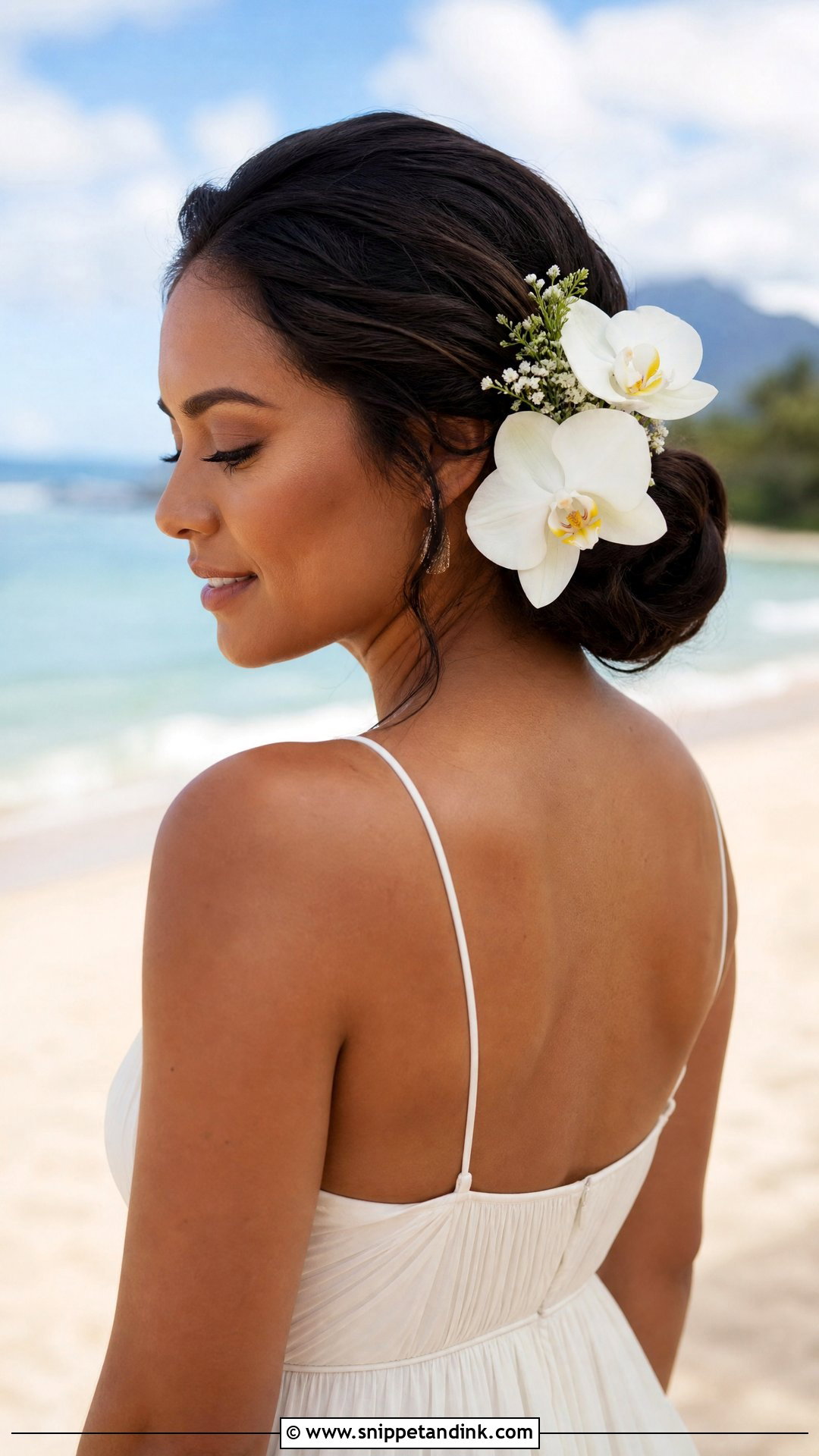 Flower Bun Beach Wedding Updo - Snippet and Ink - 15 Beach Wedding Updo Hairstyles