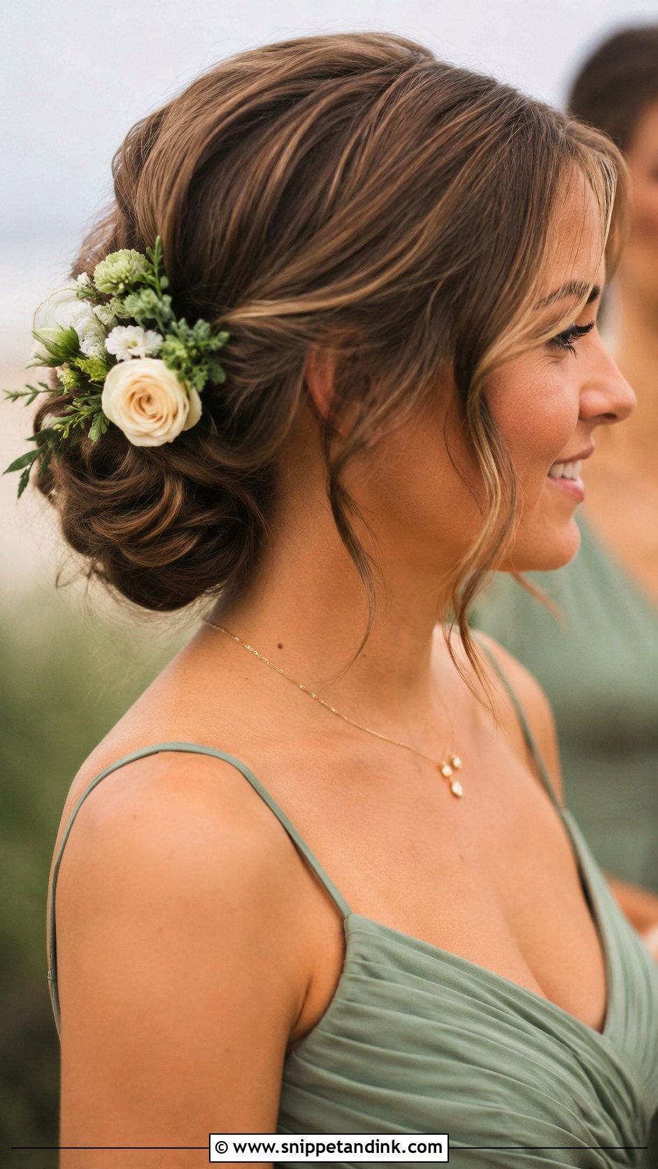 Flower Bun Bridesmaid Updo - Snippet and Ink - 20 Simple Bridesmaid Hairstyles Updo
