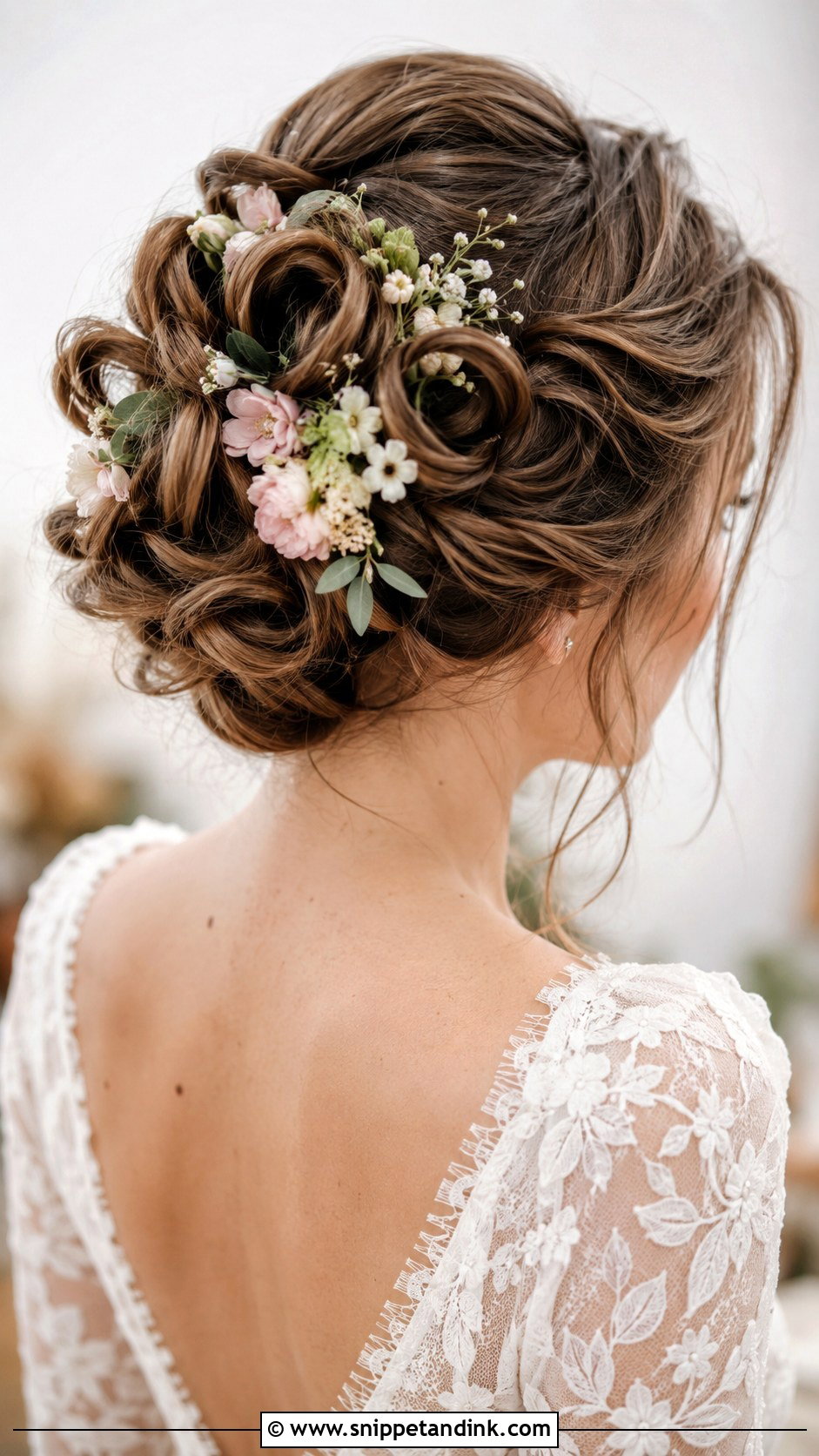 Flower Bun Updo - Snippet and Ink - 20 Easy Wedding Updos for Medium Hair