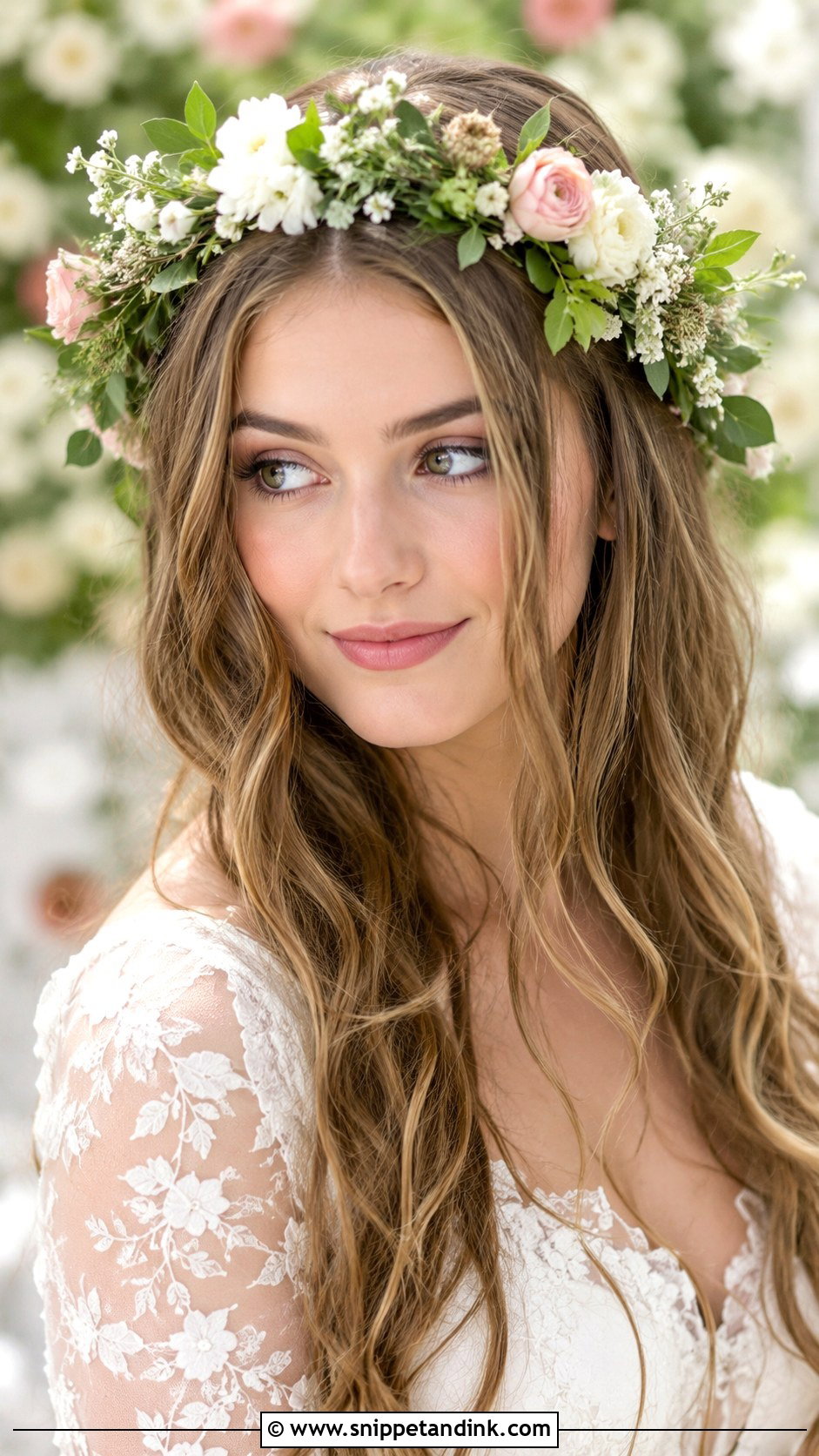 Flower Crown Boho Wedding Hairstyle - Snippet and Ink - 25 Marriage Hairstyles