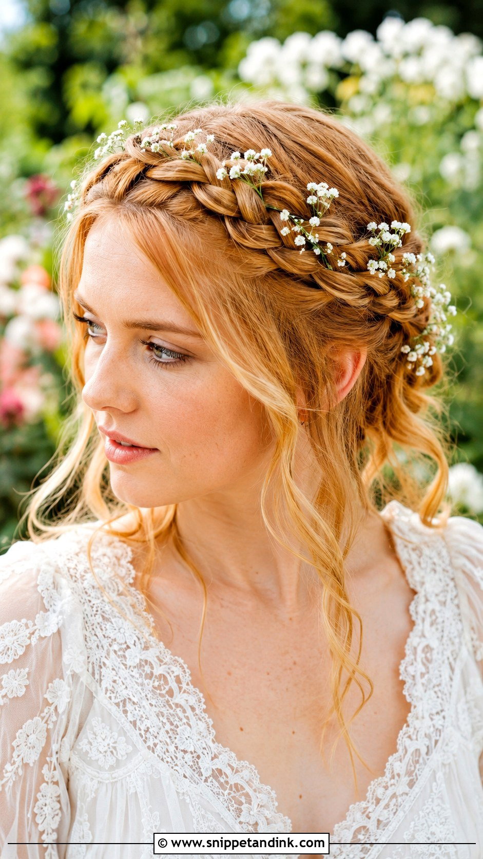 Flower Crown Braid Wedding Hair - Snippet and Ink - 20 Flower Hair Accessories Wedding Ideas