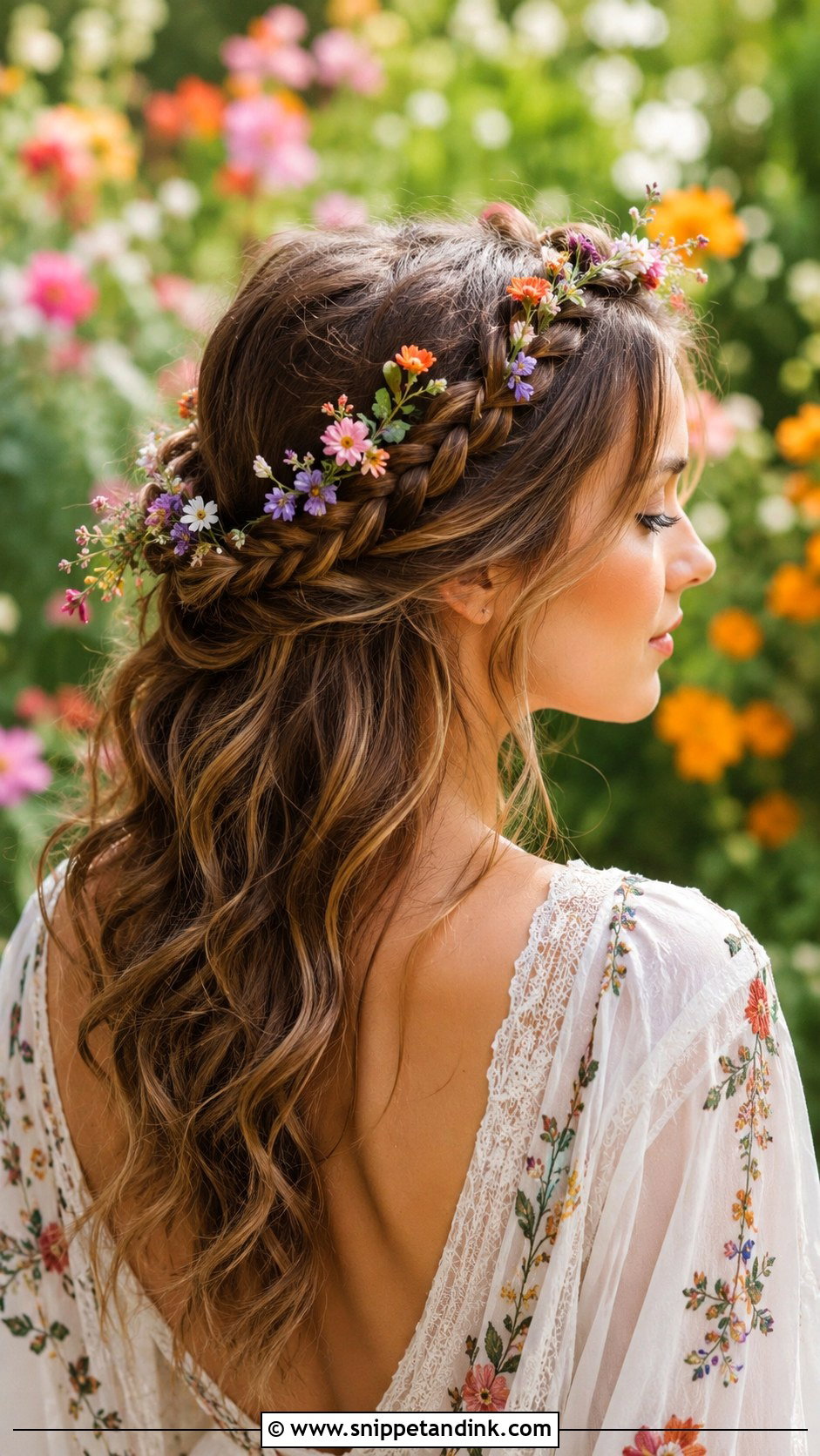 Flower Crown Braid for Long Hair - Snippet and Ink - 25 Bridal Braids for Long Hair