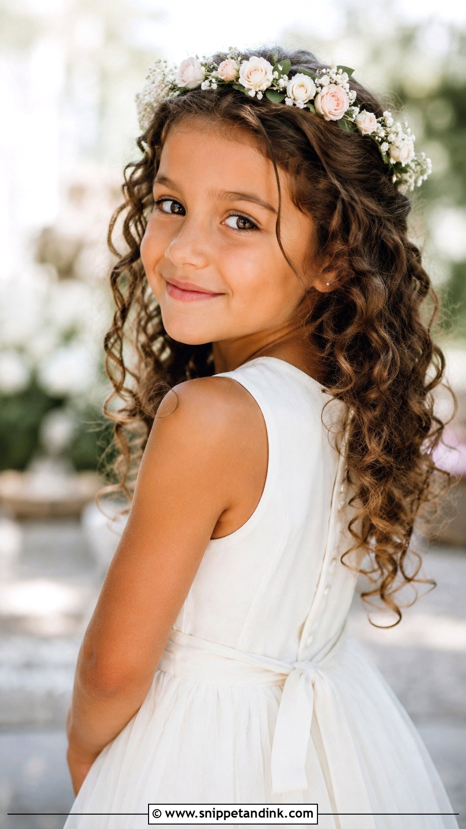 Flower Crown Curls For Kids - Snippet and Ink - 15 Wedding Hairstyles for Little Kids