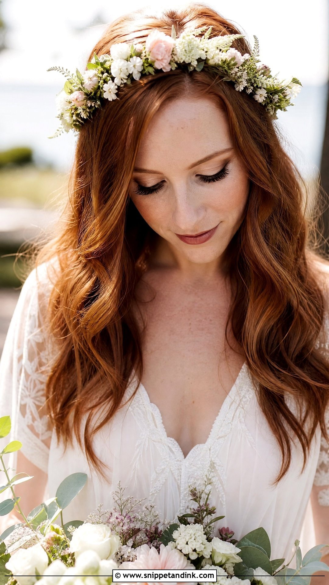 Flower Crown Front for Wedding - Snippet and Ink - 20 Front Hairstyles for Wedding
