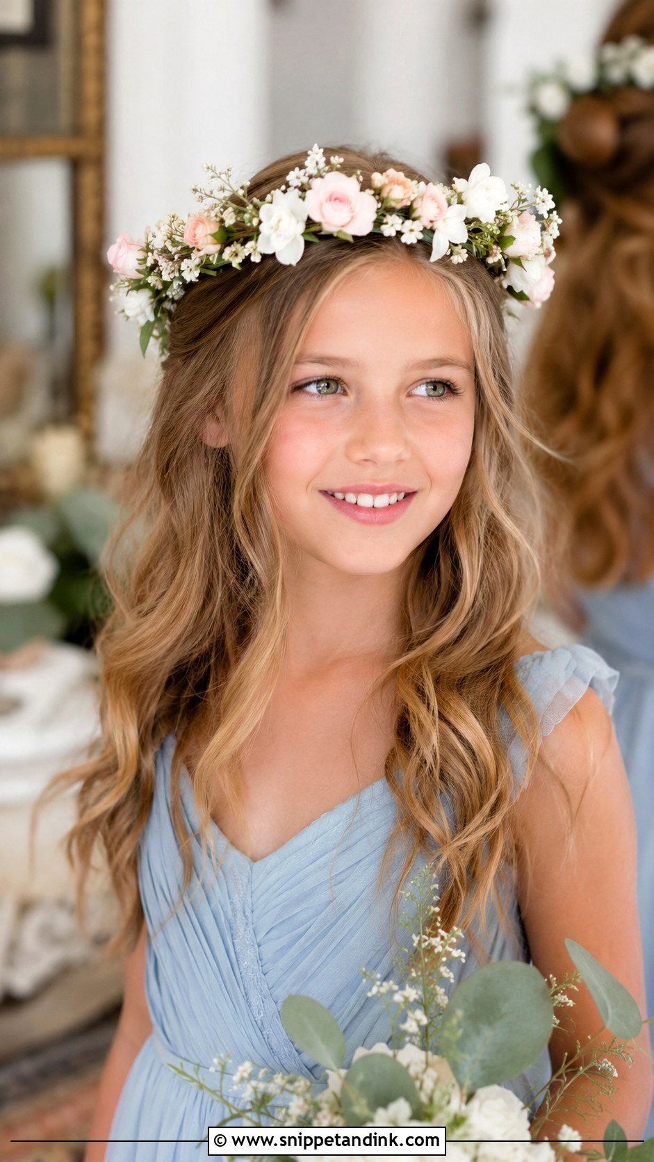 Flower Crown Jr Bridesmaid Hair - Snippet and Ink - 25 Jr Bridesmaid Hairstyles