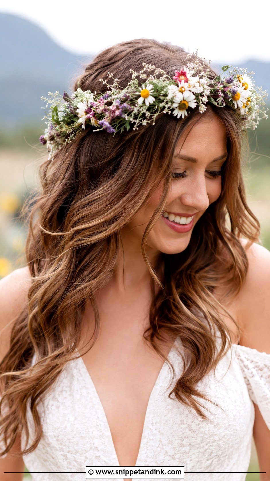 Flower Crown Wedding Hair - Snippet and Ink - 25 Bohemian Wedding Hair Ideas