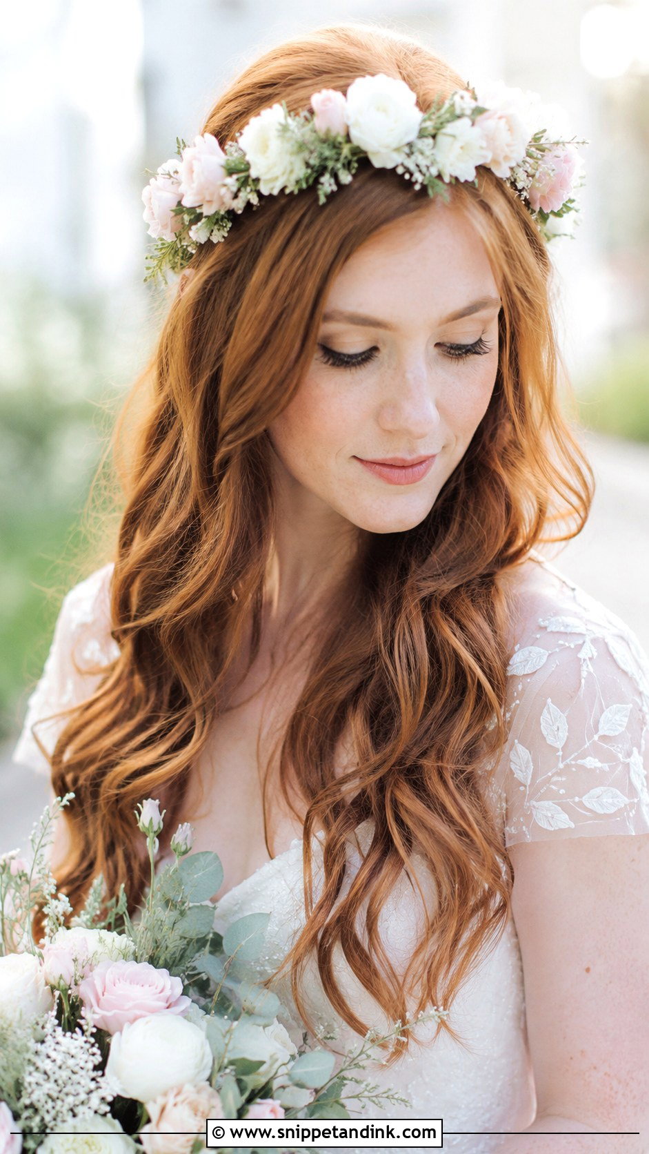 Flower Crown Wedding Hair - Snippet and Ink - 25 Wedding Hair Bride Ideas