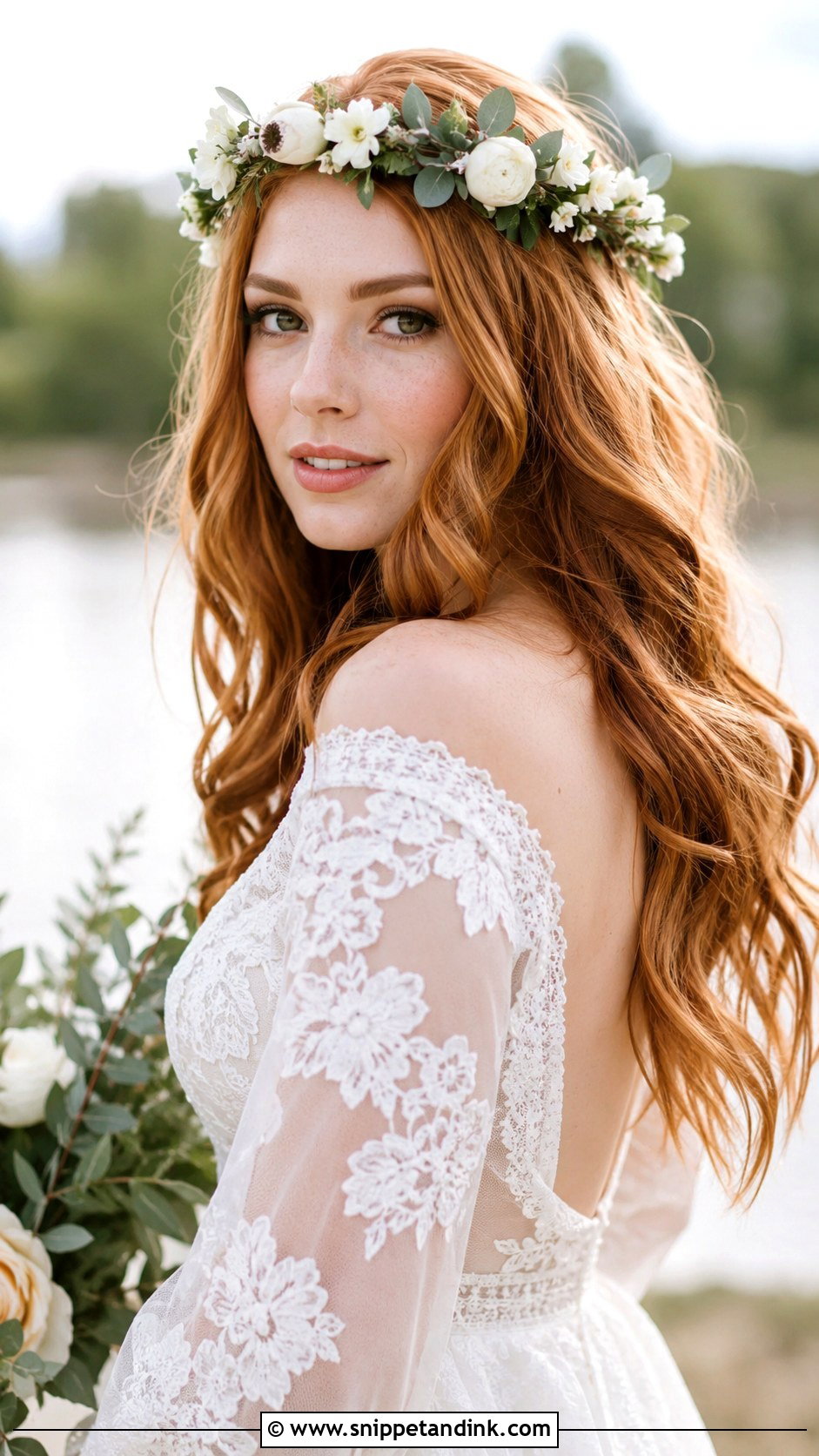Flower Crown Wedding Hair Down - Snippet and Ink - 35 Wedding Hair Down Ideas