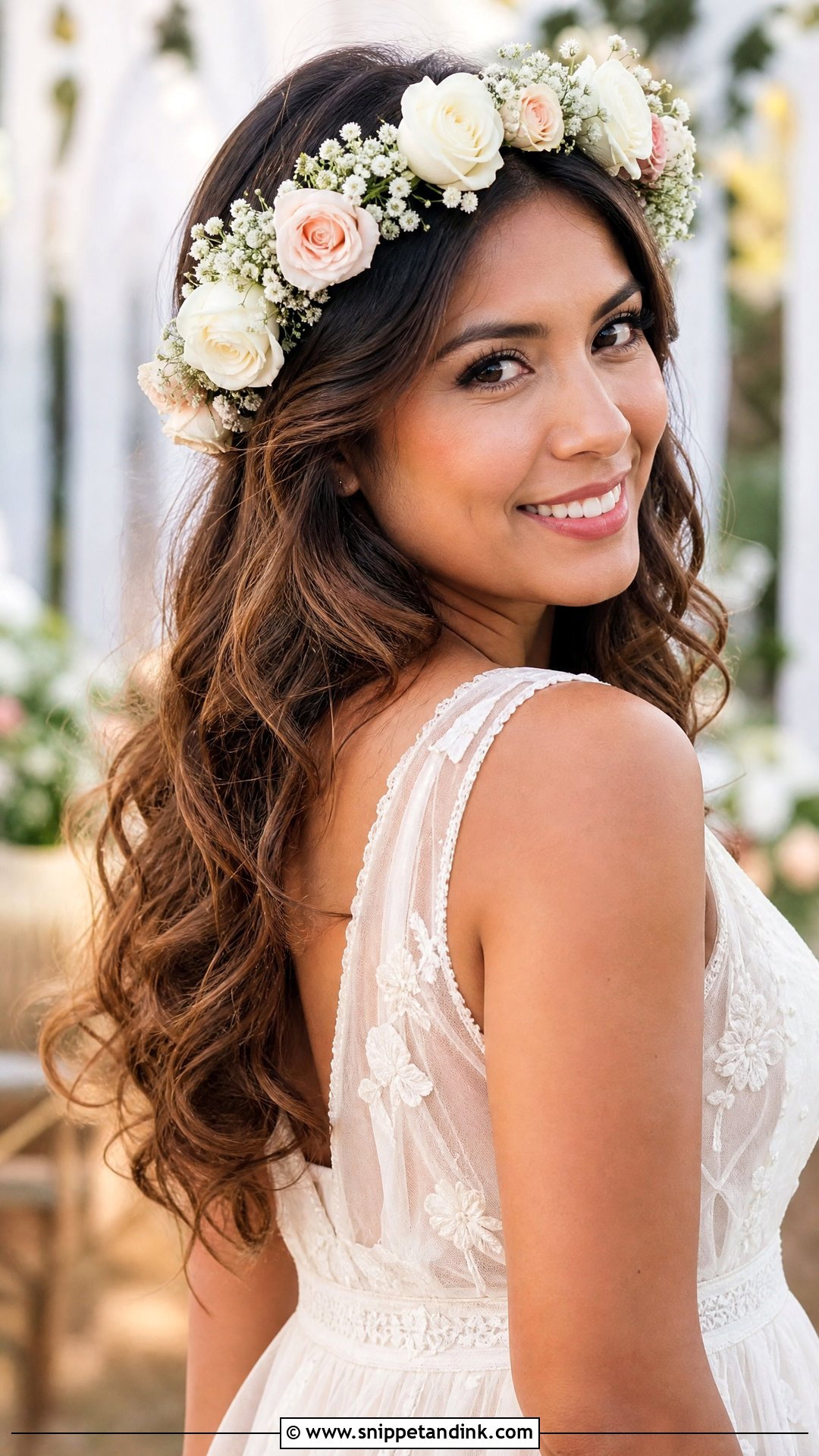 Flower Crown Wedding Hairstyle - Snippet and Ink - 20 Hairstyle for Wedding Party Ideas